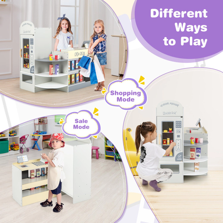 Hivvago Kids Grocery Store Playset with Cash Register POS Machine
