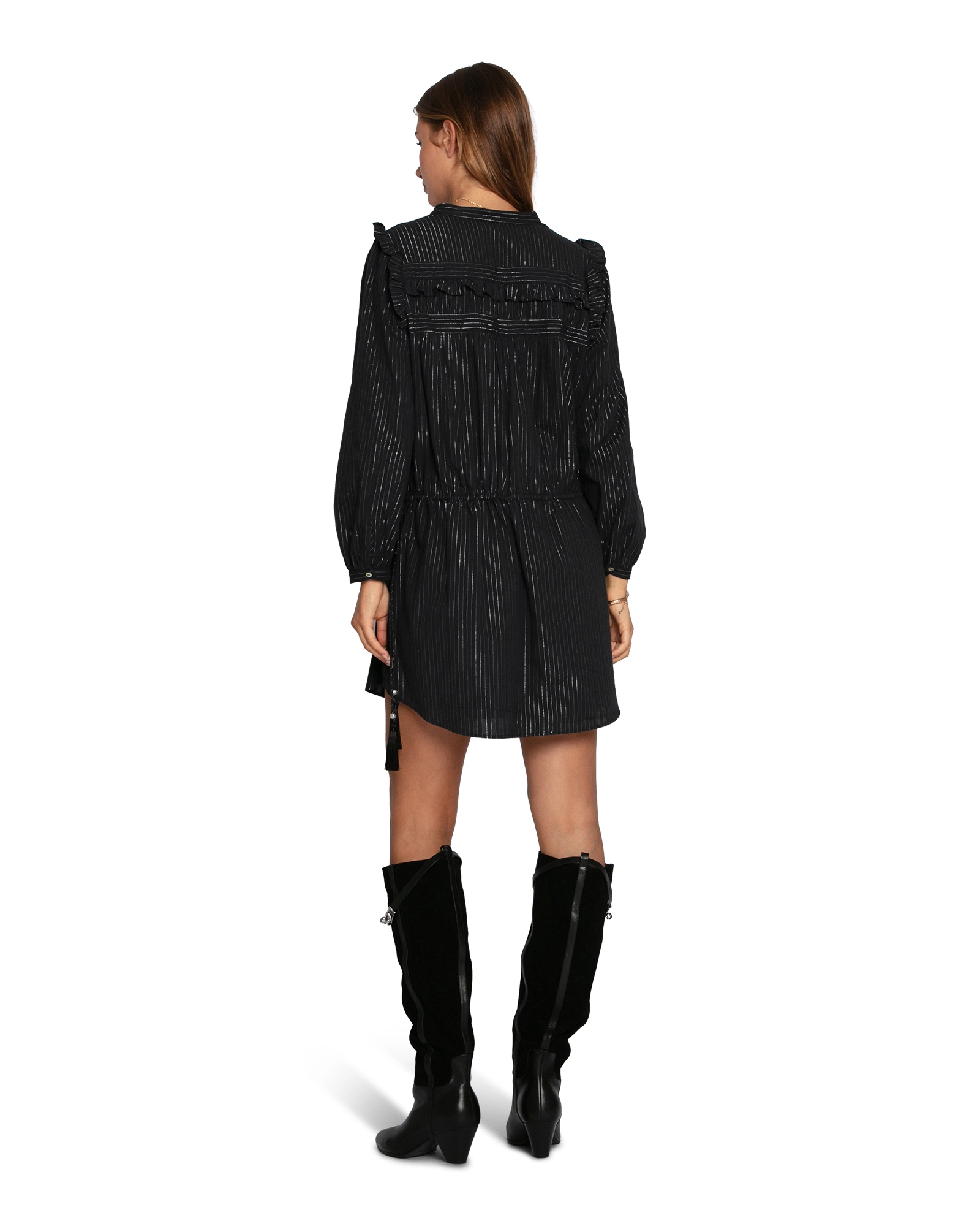 Belle & Bloom Off the Vine Lurex Stripe Mini Dress