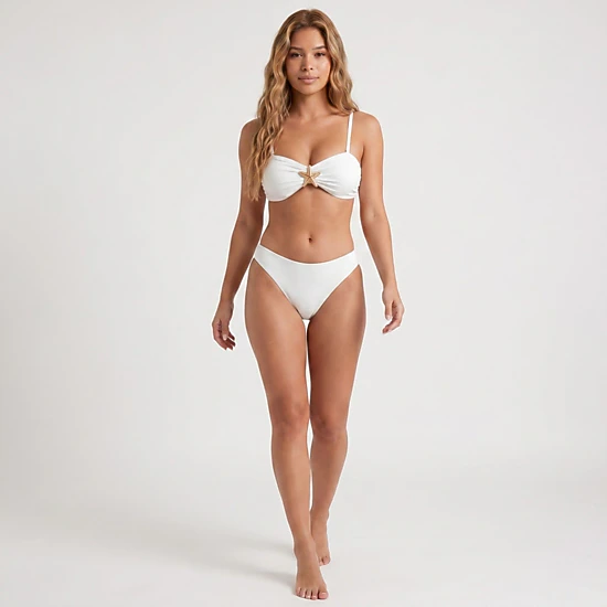Anna-Kaci Women's 3-Piece Bikini Set with Starfish Accent Top High Waist Bottom and Wrap Skirt