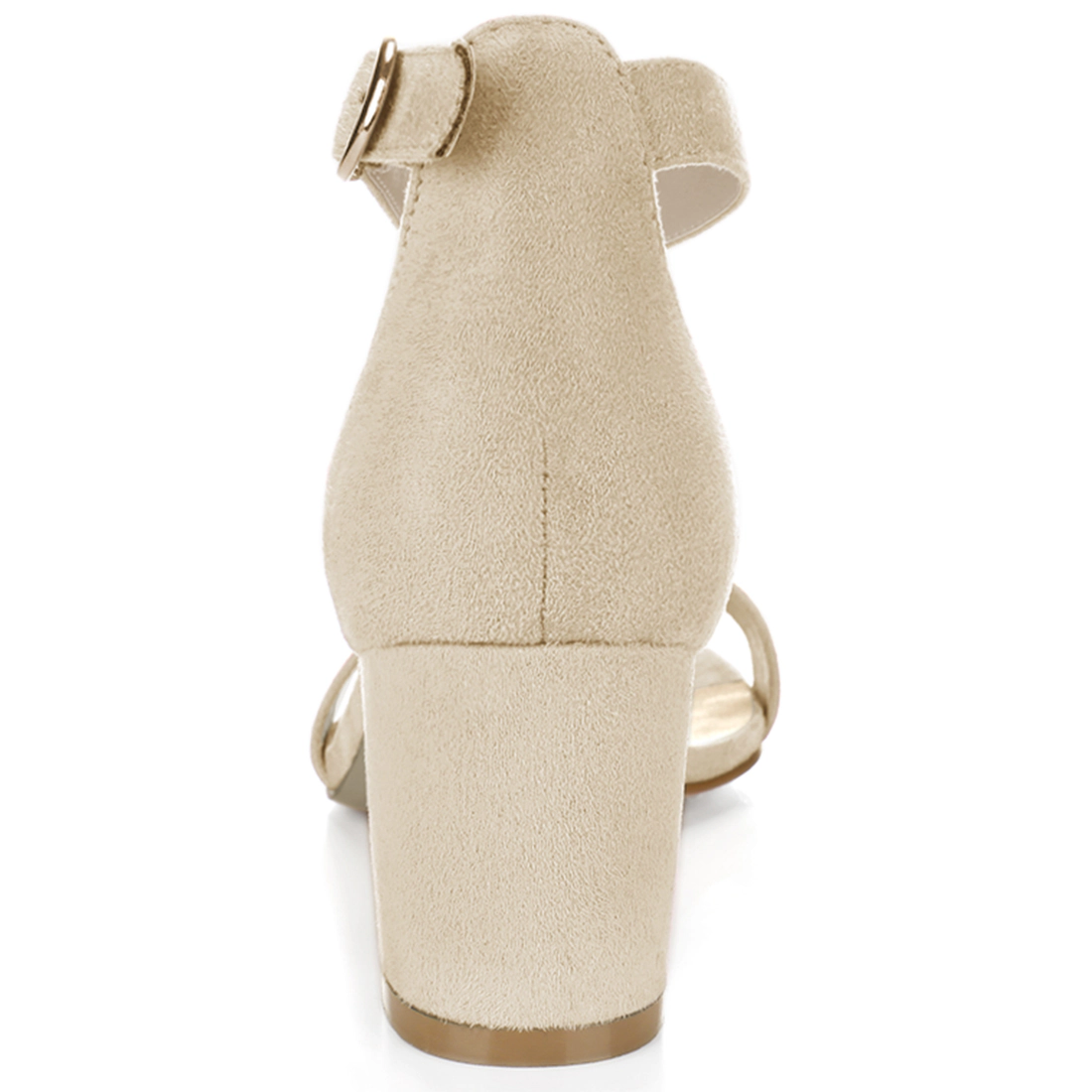 BLISSFUL STEP Women's Open Toe Block Heel Ankle Strap Sandals