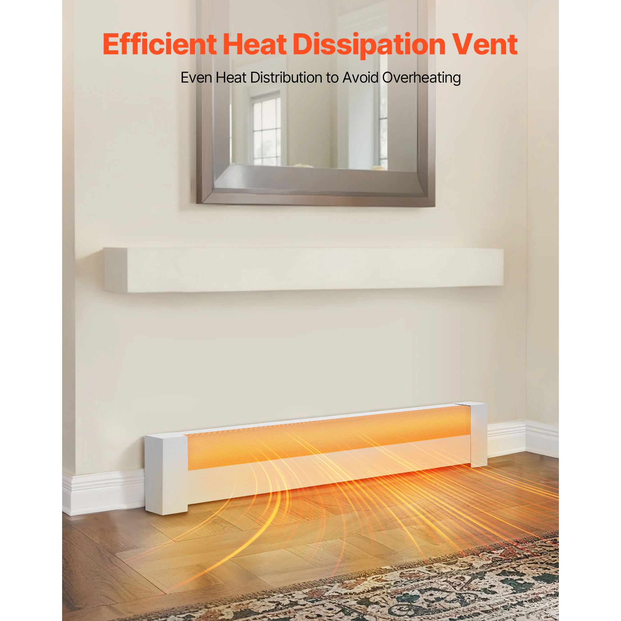 HONGGE Baseboard Heater Covers Basic Series Standard Electric Heating Unit Front Cover for Home Improvement Heavy-duty