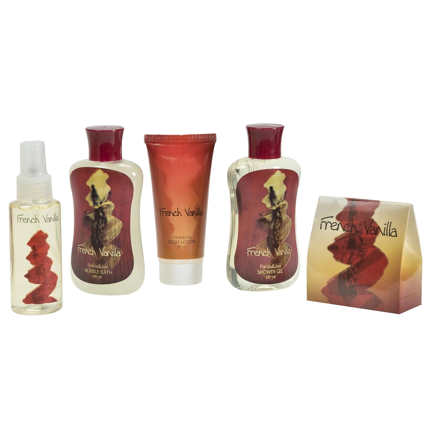 French Vanilla Spa Gift Set In Natural Wood Curio Valentine's Gift