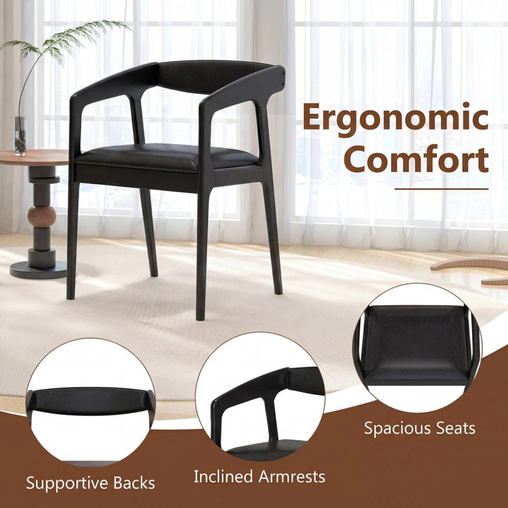 Hivvago Upholstered Armchairs Set Of 2 With Cozy Backrest And Padded Seat Cushion