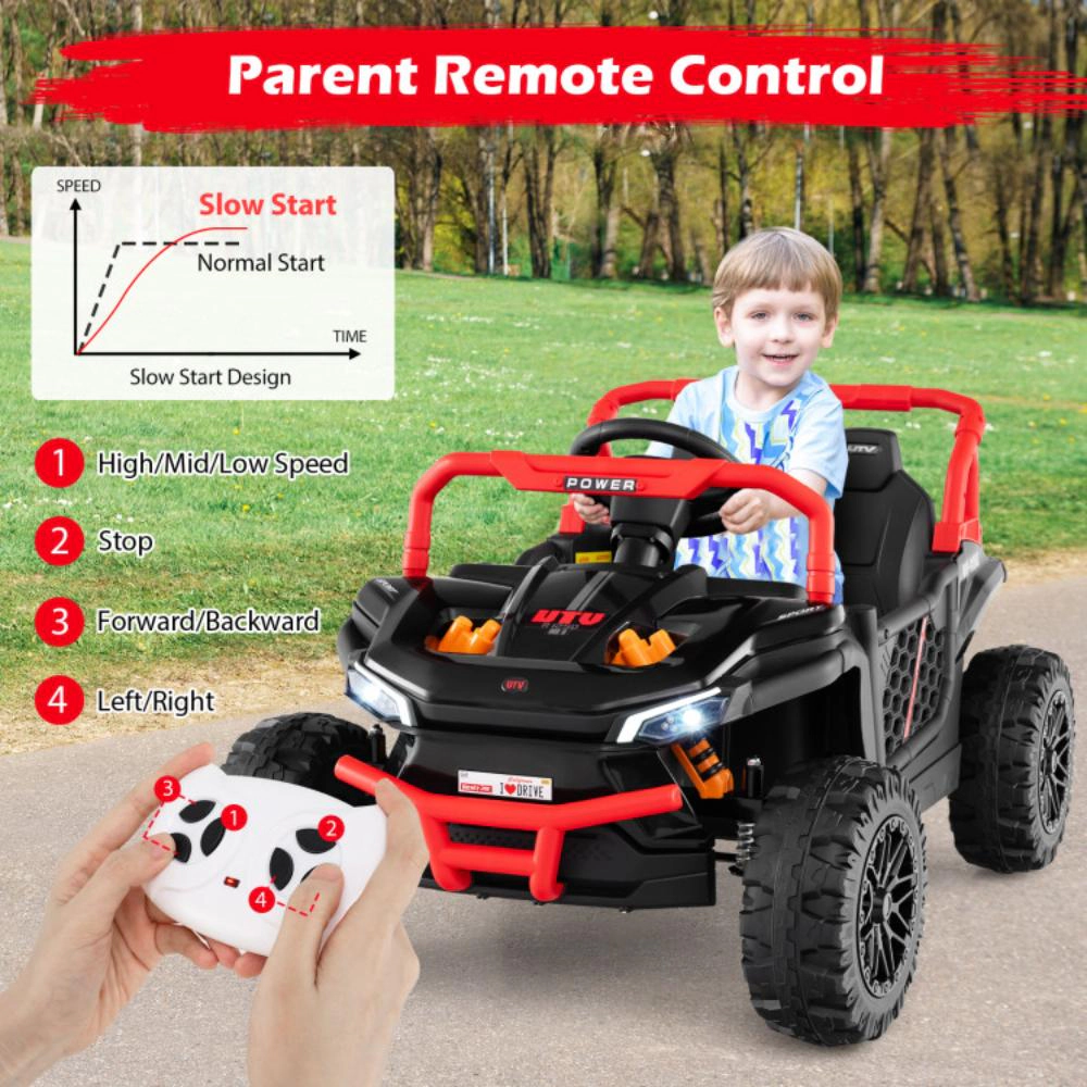 Hivvago 12V Kids Ride on Truck Off-Road UTV with Parental Remote and Lights