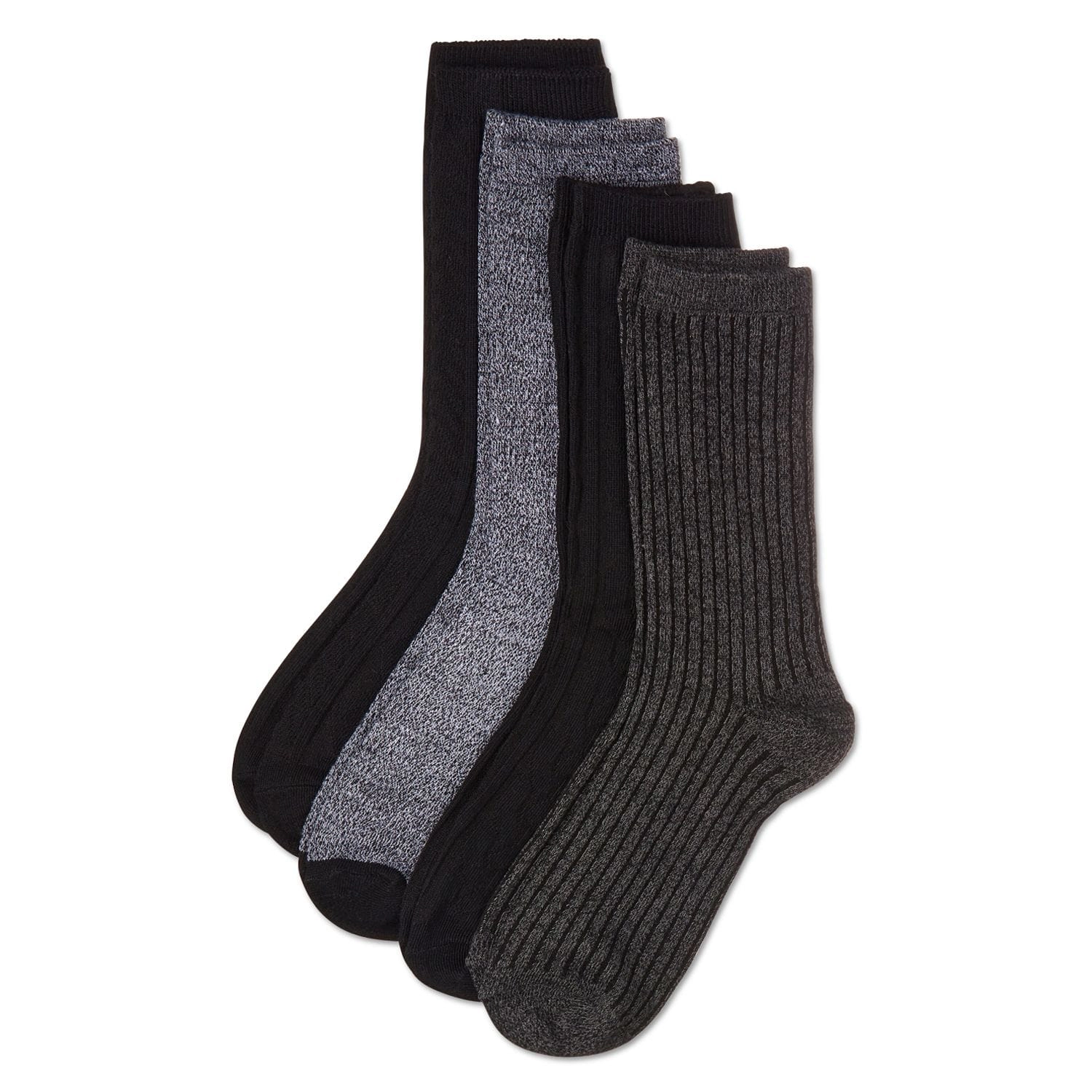 MeMoi Women's 4 Pair Pack Textured Buttersoft Crew Socks