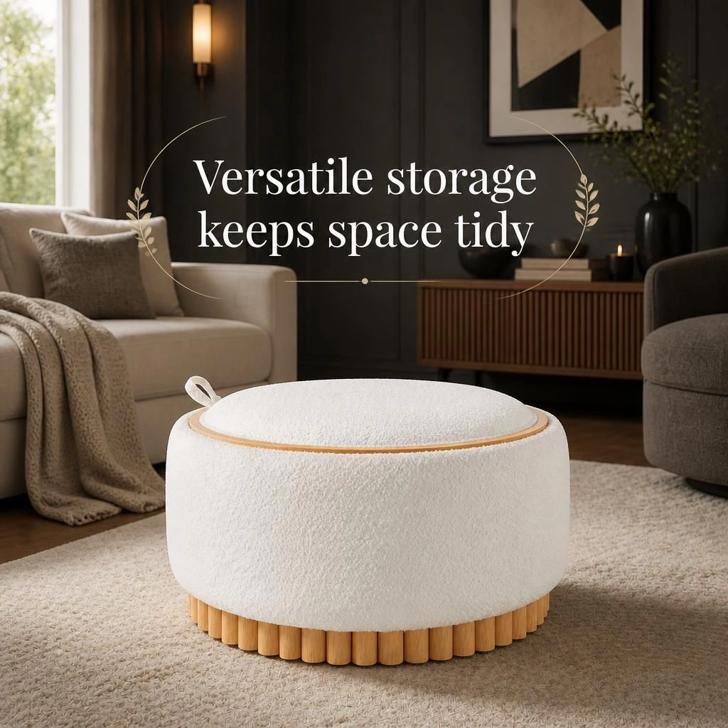 GOODSILO Square Upholstered Multi Functional Ottoman