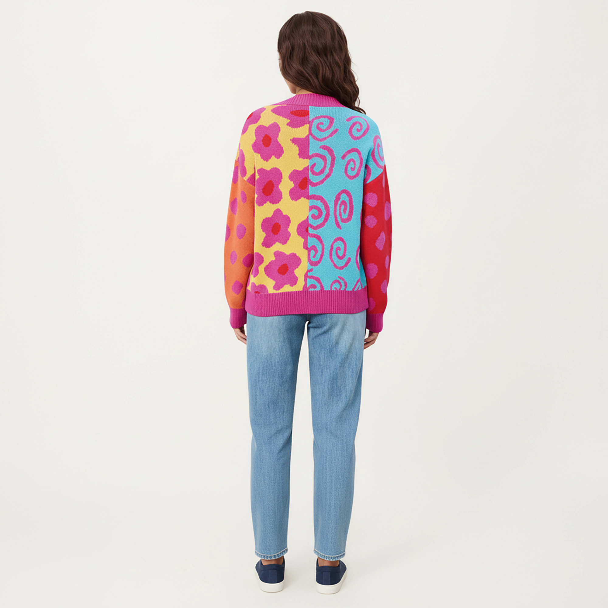 Anna-Kaci Women's Multi Pattern Open Front Cardigan with Long Sleeves, Soft Knit Texture and Relaxed Layering Fit