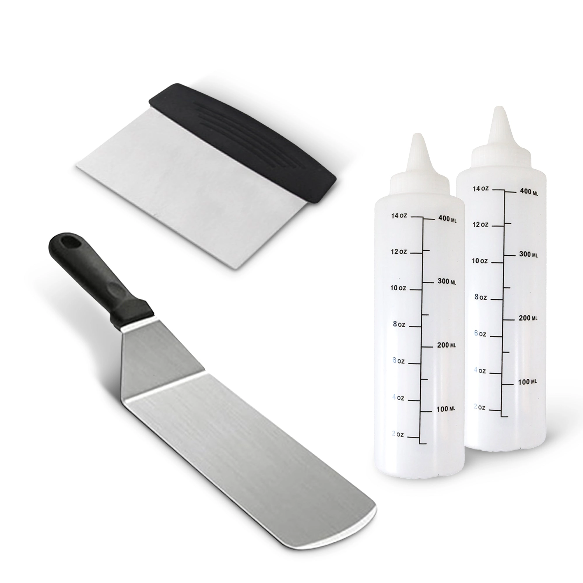 Cheer Collection 5-Piece Stainless Steel Griddle Tool Set