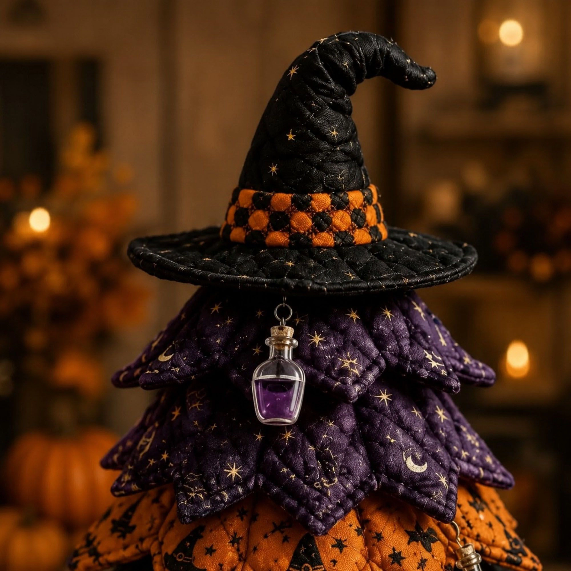 Alilang Halloween Witch Tree Handmade Fabric DIY Sewing Craft Kit