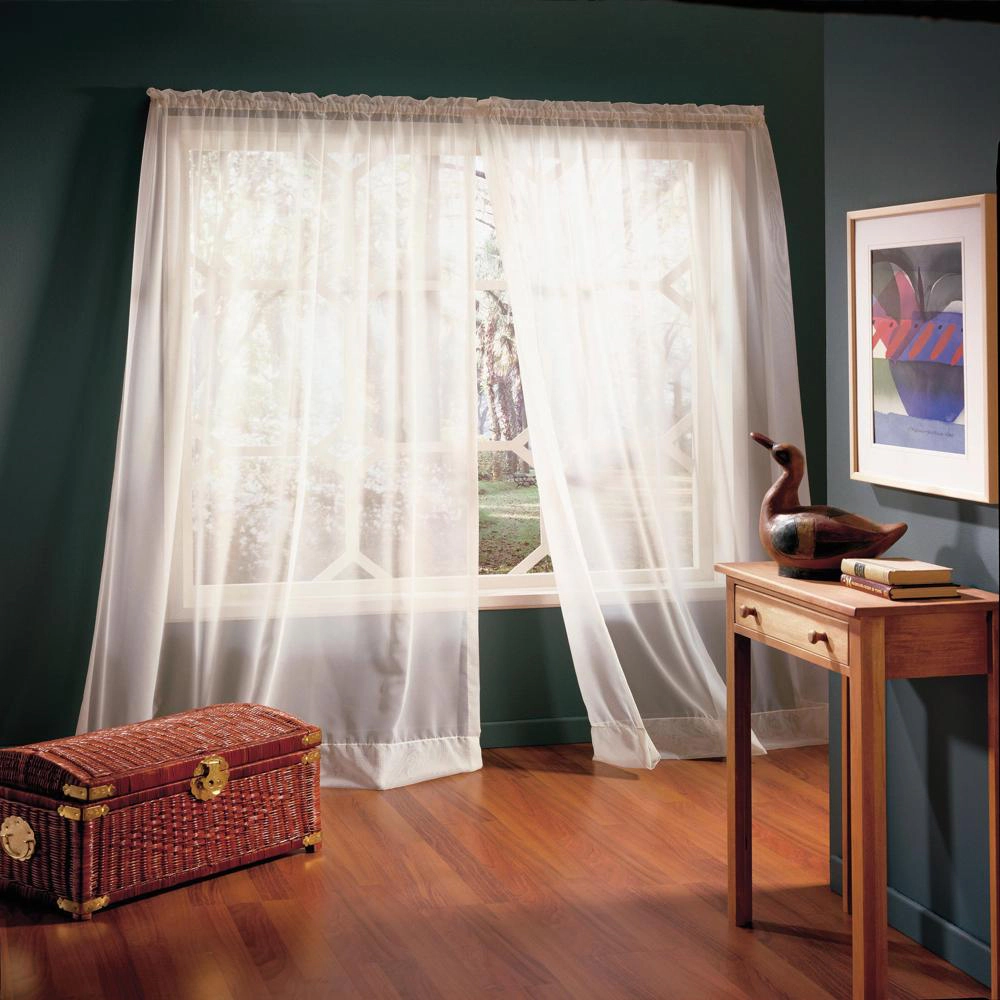 Habitat Rhapsody Voile Sheer Sheer Texture Supple Drapeability Rod Pocket Light Filtering Curtain Panel 54" x 63" White