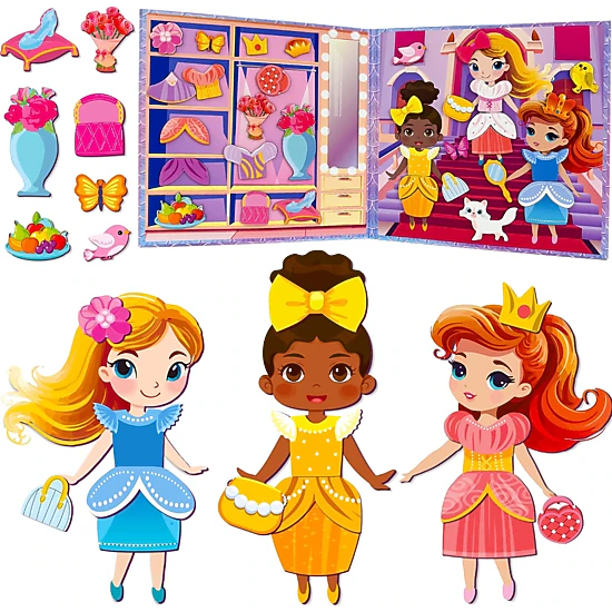QUOKKA Magnetic Dress-Up Dolls, Creative Pretend Play Set with Mix & Match Outfits for Kids Ages 3-5