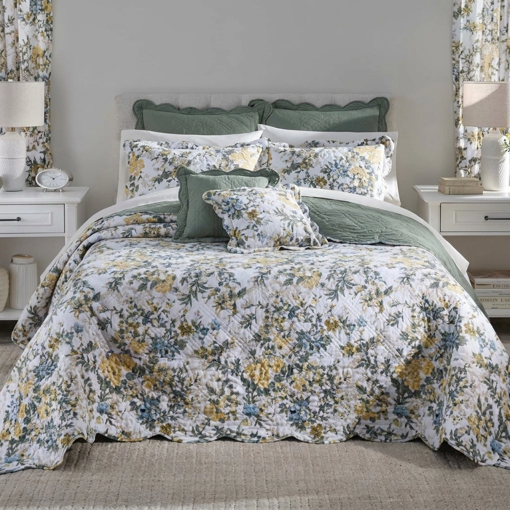 BrylaneHome  100% Cotton Florence Oversized Bedspread