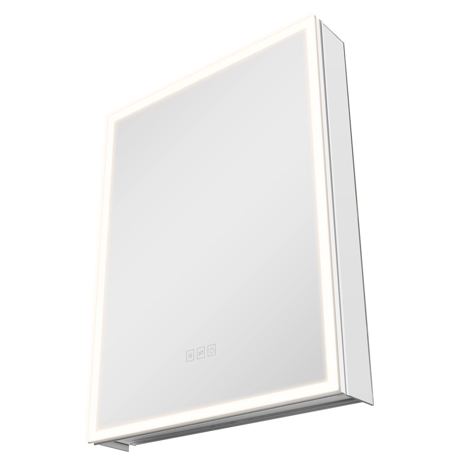 HONGGE Lighted Medicine Cabinet with Mirror Recessed or Wall Mount 3 Color Dimmable LED Bathroom Medicine Cabinet with