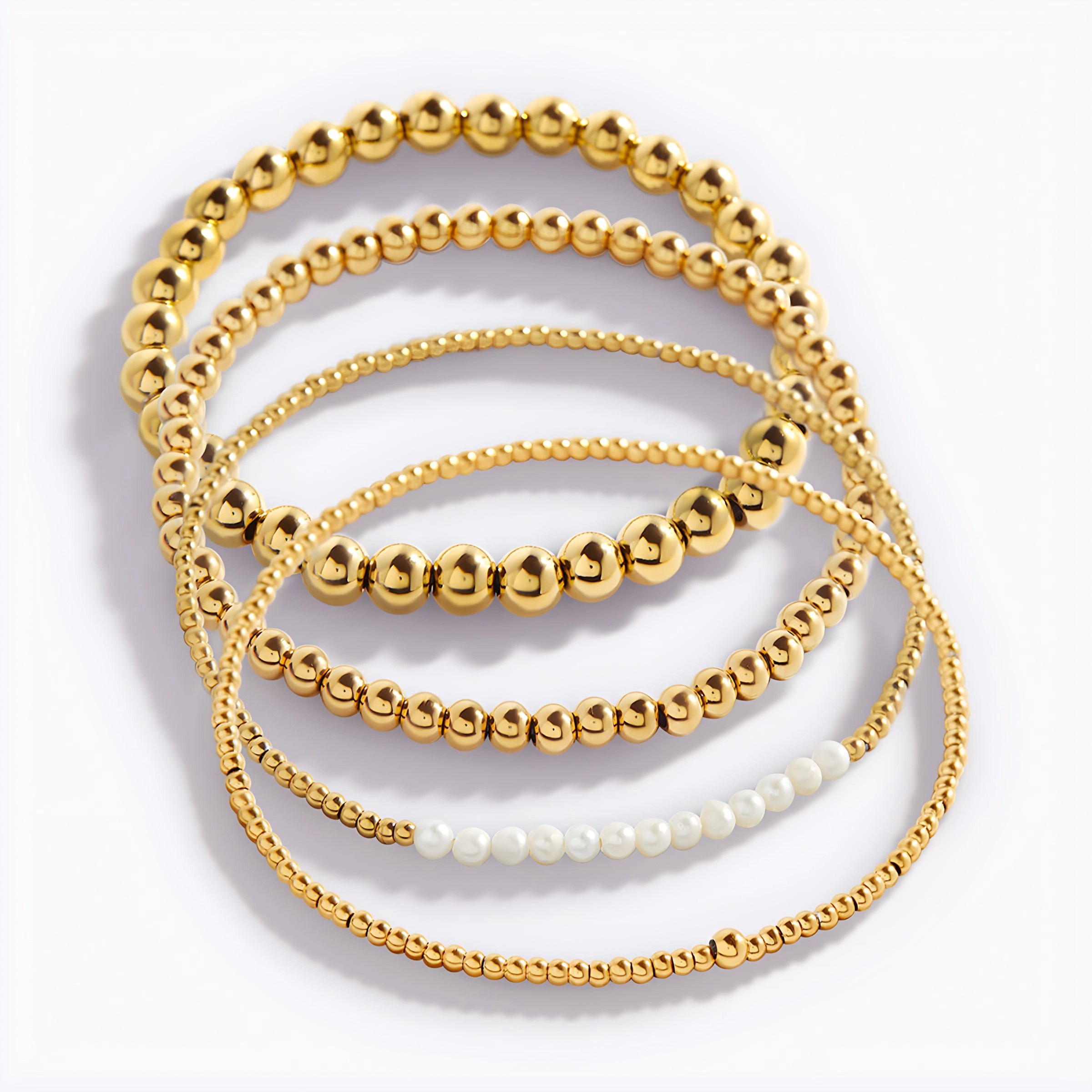 Mint & Lily Women's Everyday Pearl Bracelet Stacking Set