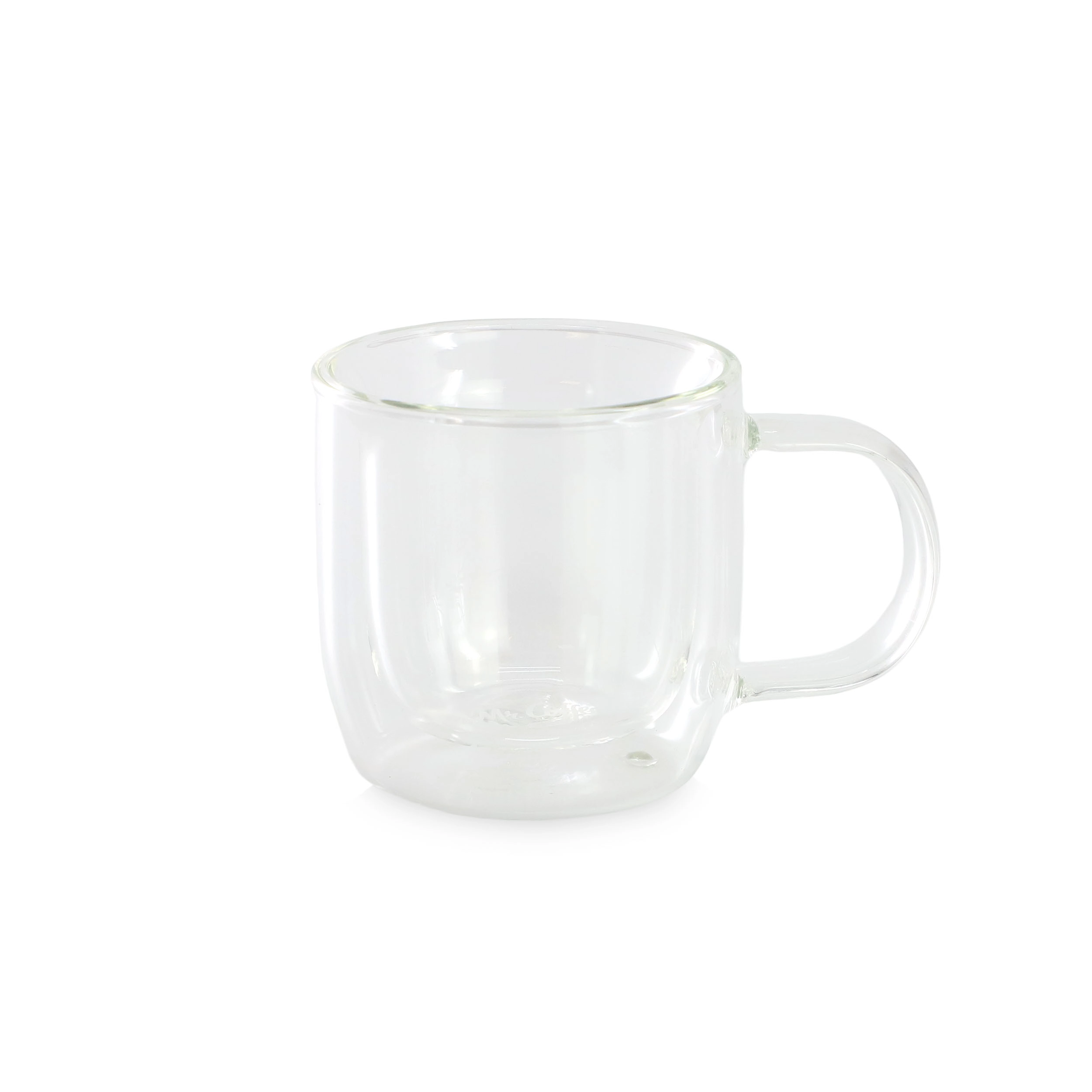Gibson Homewares Mr. Salon Expresso 2 Pack 3 Ounce Clear Mug Set- Double Wall