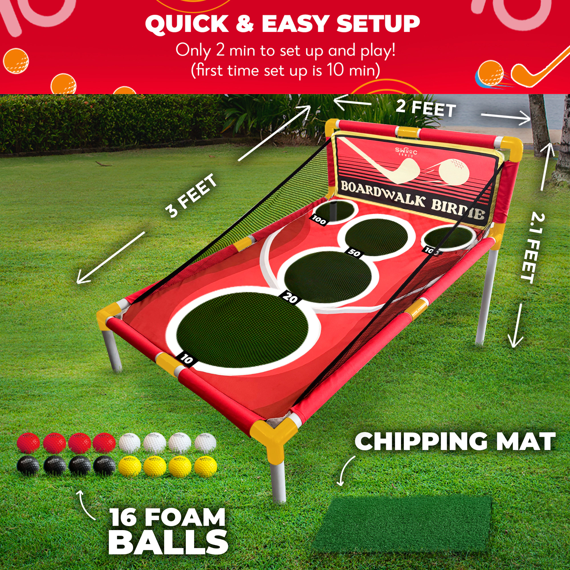 Swooc Games | Boardwalk Birdie™ | Arcade Style Golf Game