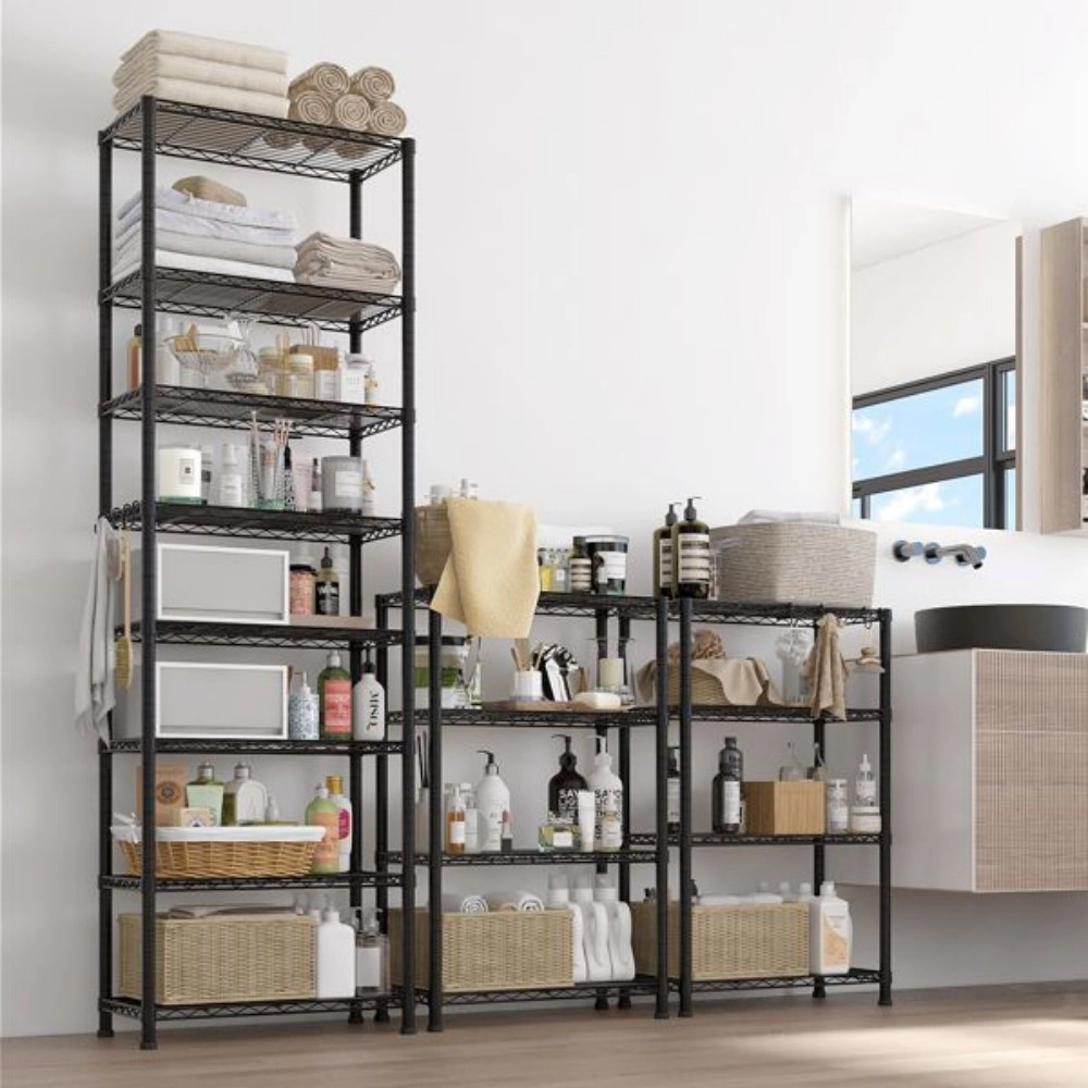 Flynama 8 Tier Heavy Duty Wire Shelving with Wheels 1600LBS NSF Adjustable Steel Rack for Garage Pantry and Commercial