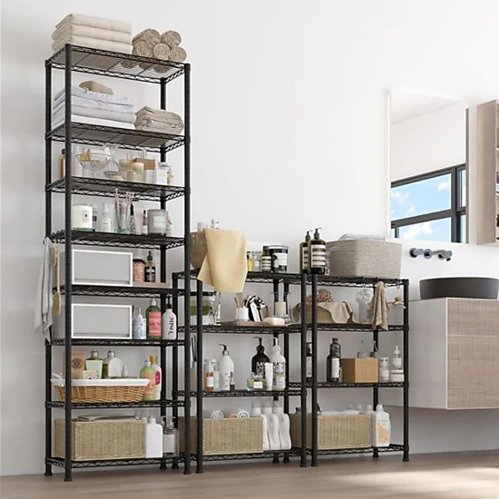 Flynama 8 Tier Heavy Duty Wire Shelving with Wheels 1600LBS NSF Adjustable Steel Rack for Garage Pantry and Commercial