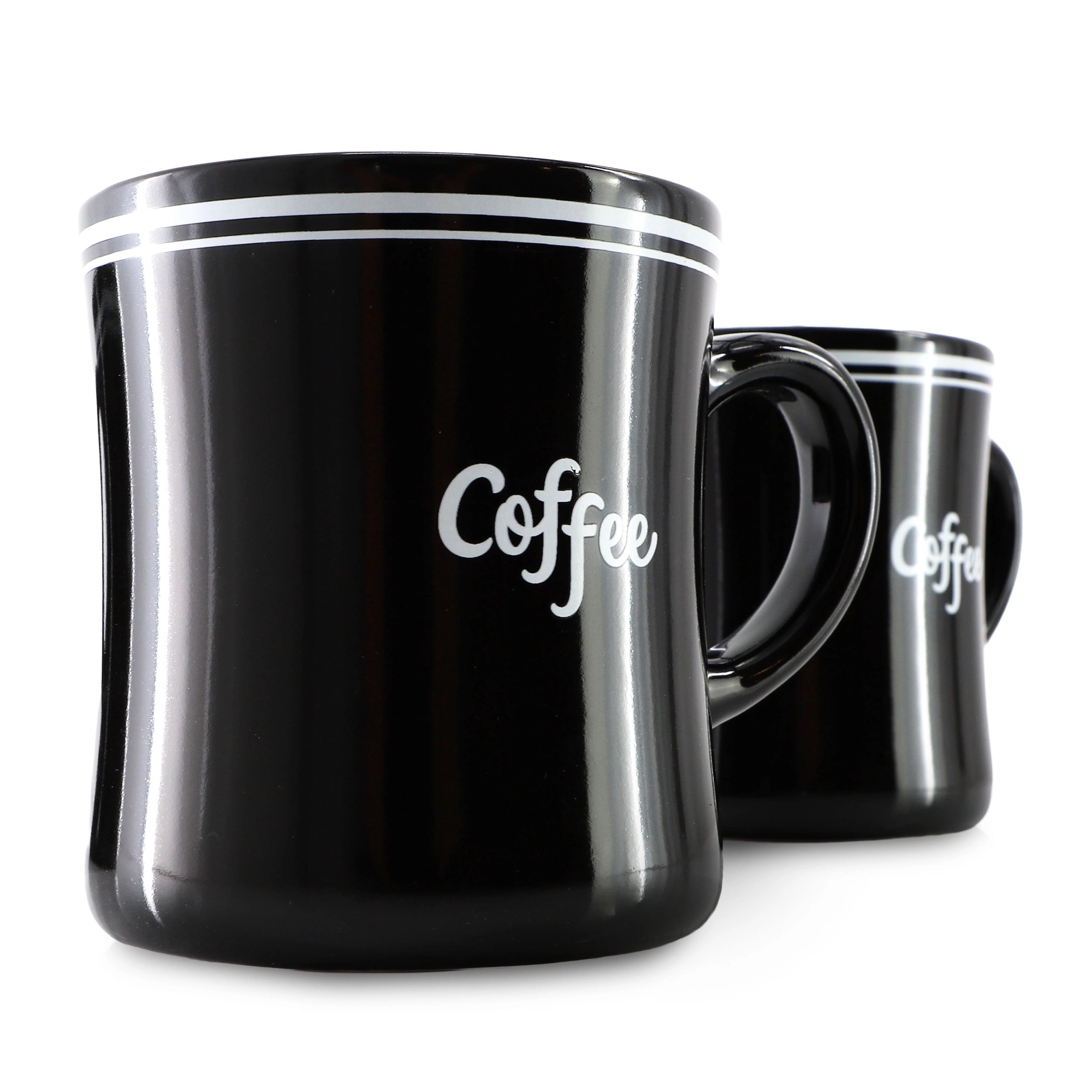 Gibson Homewares 15 Ounce Black Fine Ceramic Mug with 'Coffee' Text
