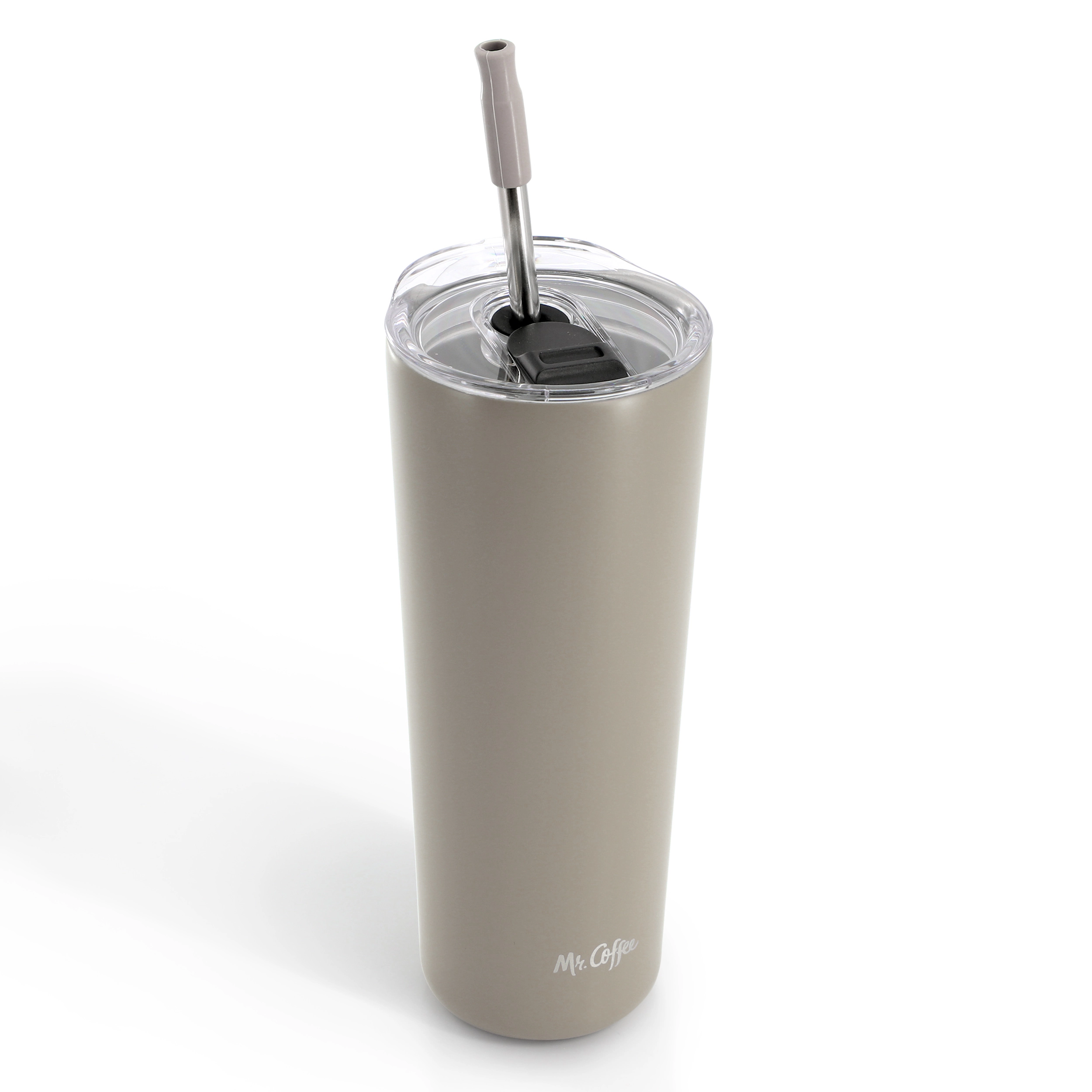 Mr. Coffee Java Quest 4 Piece 23 oz Stainless Steel Tumbler Set with Lids and Straws Teal