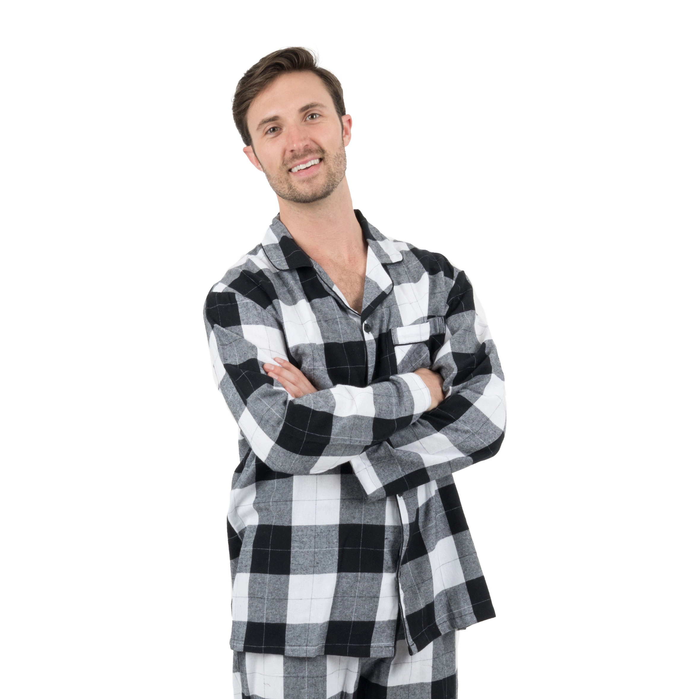 Leveret Men's 2-pc Plaid Cotton Flannel Pajamas