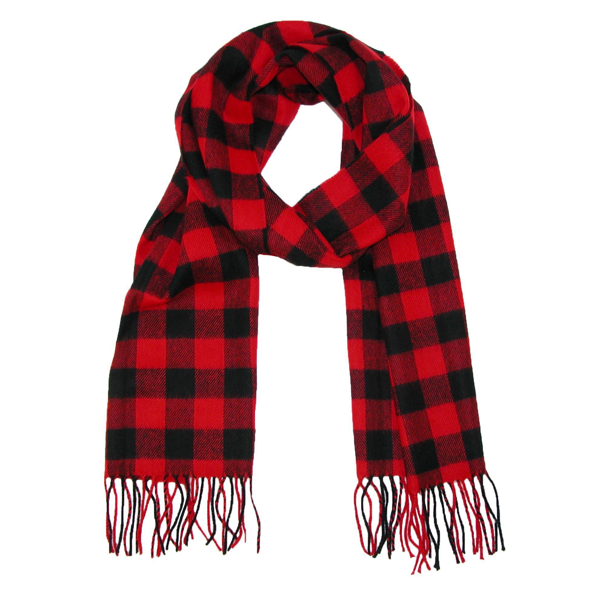David & Young Women's Mama Bear Beanie and Matching Buffalo Plaid Scarf Set