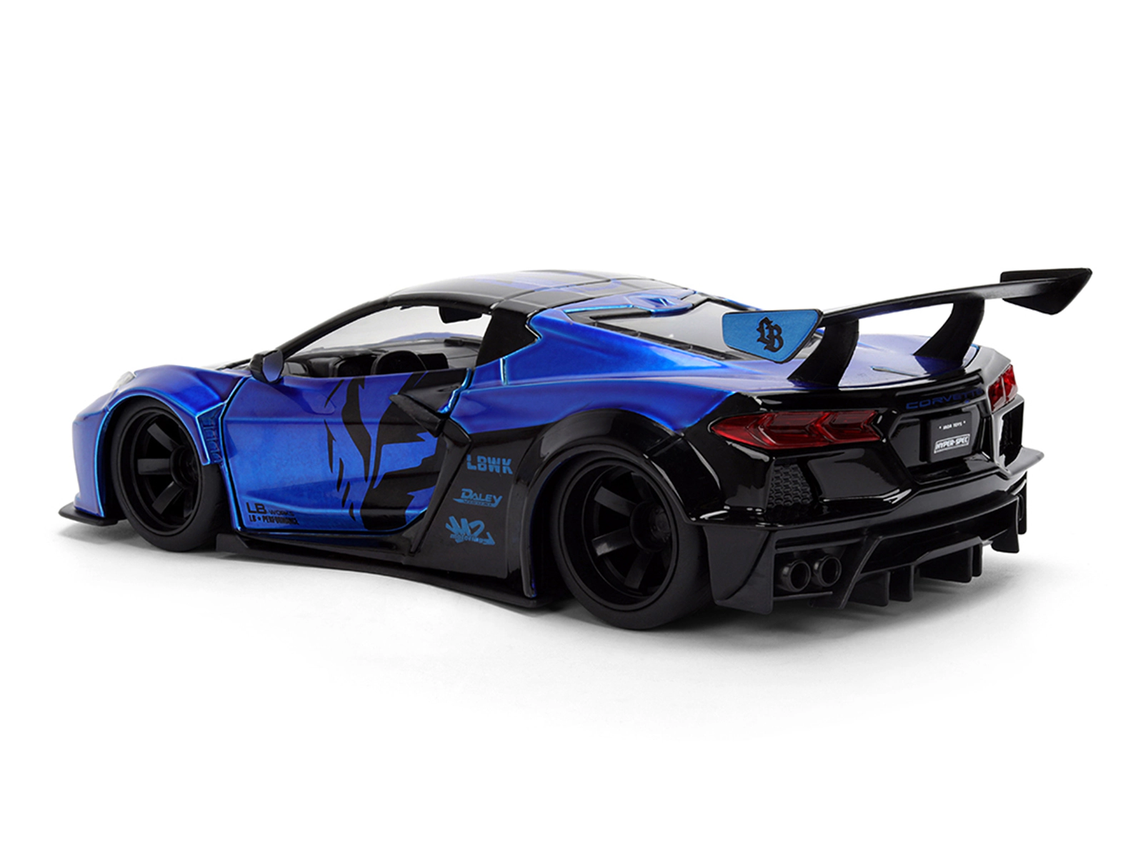 Jada Chevrolet Corvette C8 "Liberty Walk" Candy Blue and Black "Hyper-Spec" Series 1/24 Diecast Model Car by Jada