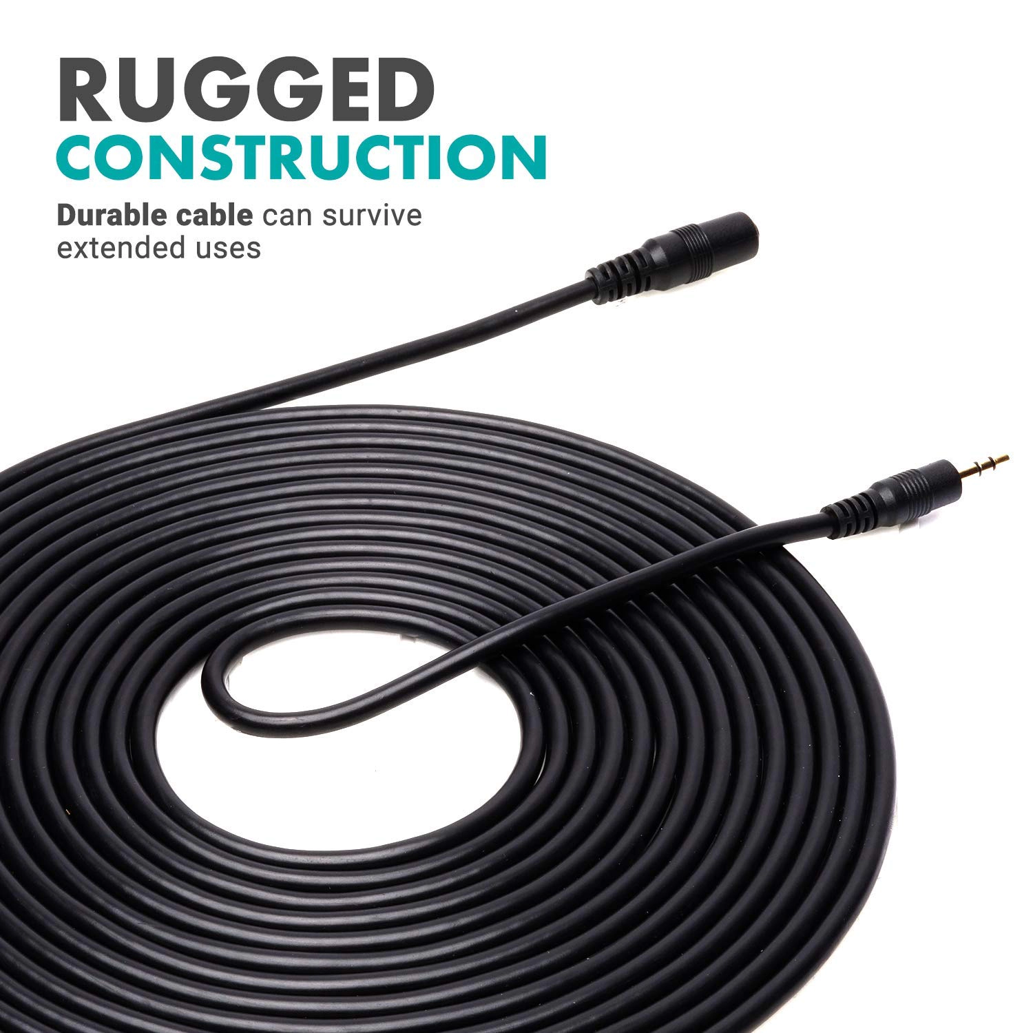 Movo MC20 3.5mm TRS Female to Male Extension Cable - 20ft