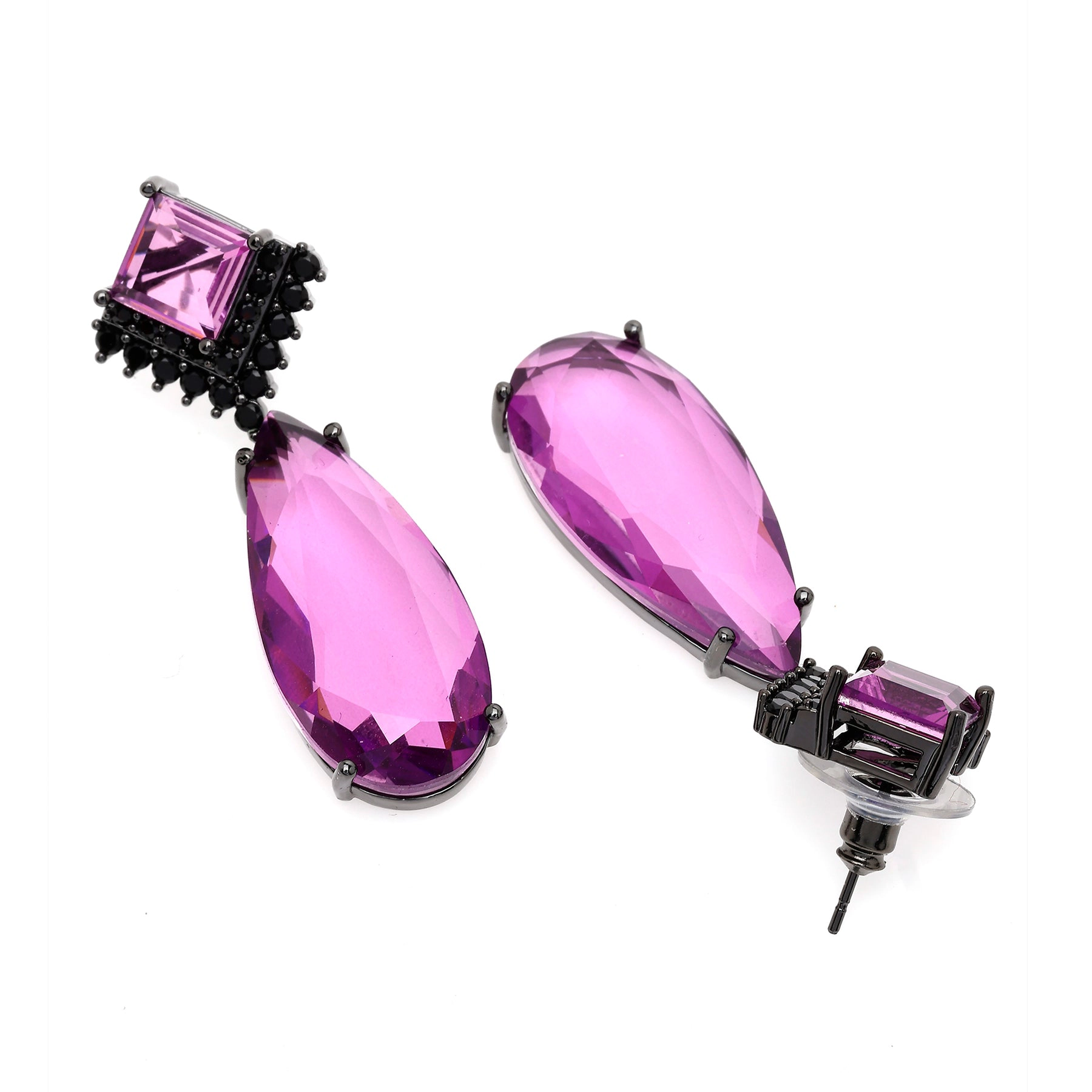 AGP PARIS Womens Raindrop shaped Violet Earrings