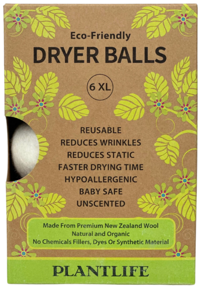Plantlife Reusable New Zealand Wool Dryer Balls, 6 XL