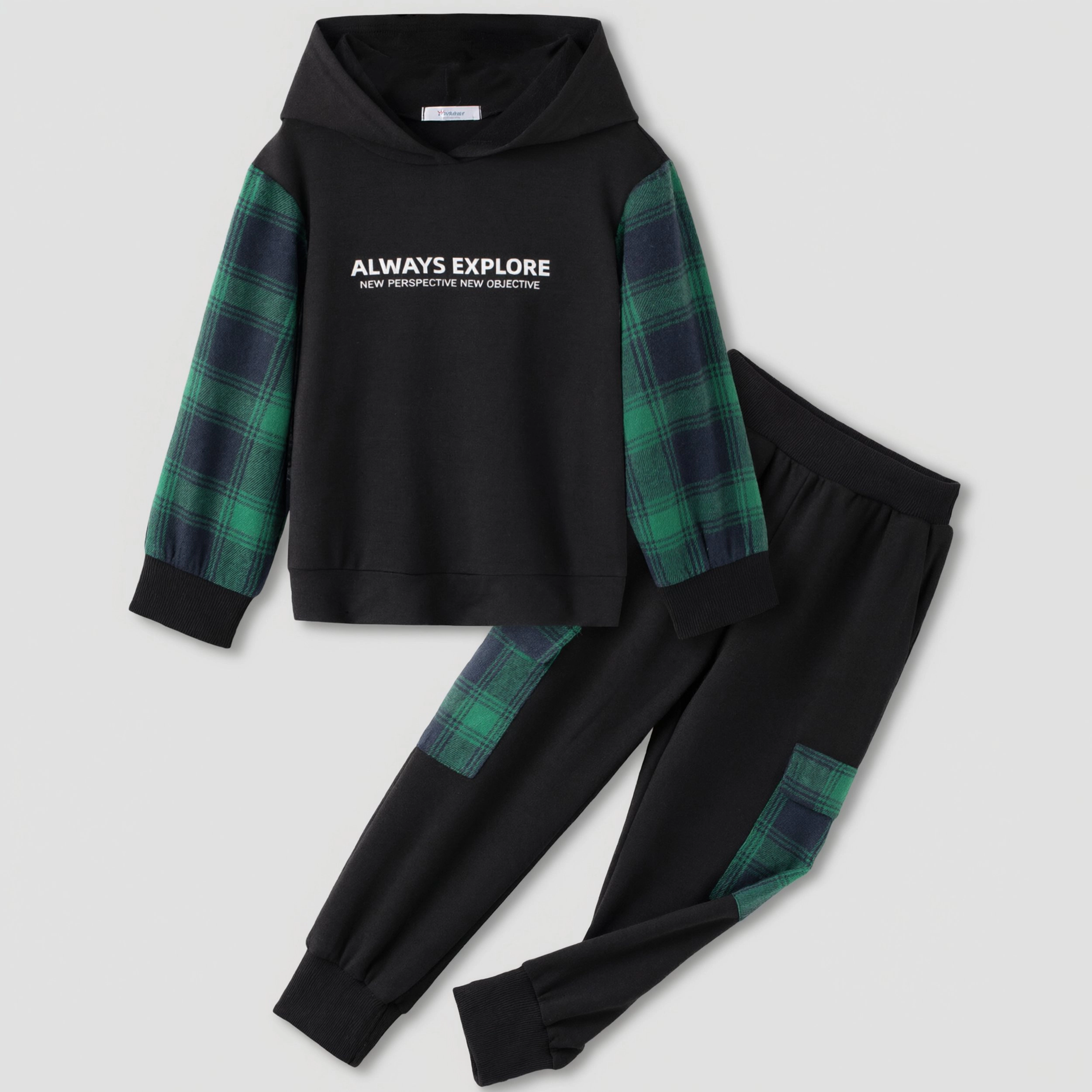 Arshiner Boys Letter Graphic Hooded Sweatshirt Sweatpants Little Fall Tracksuit