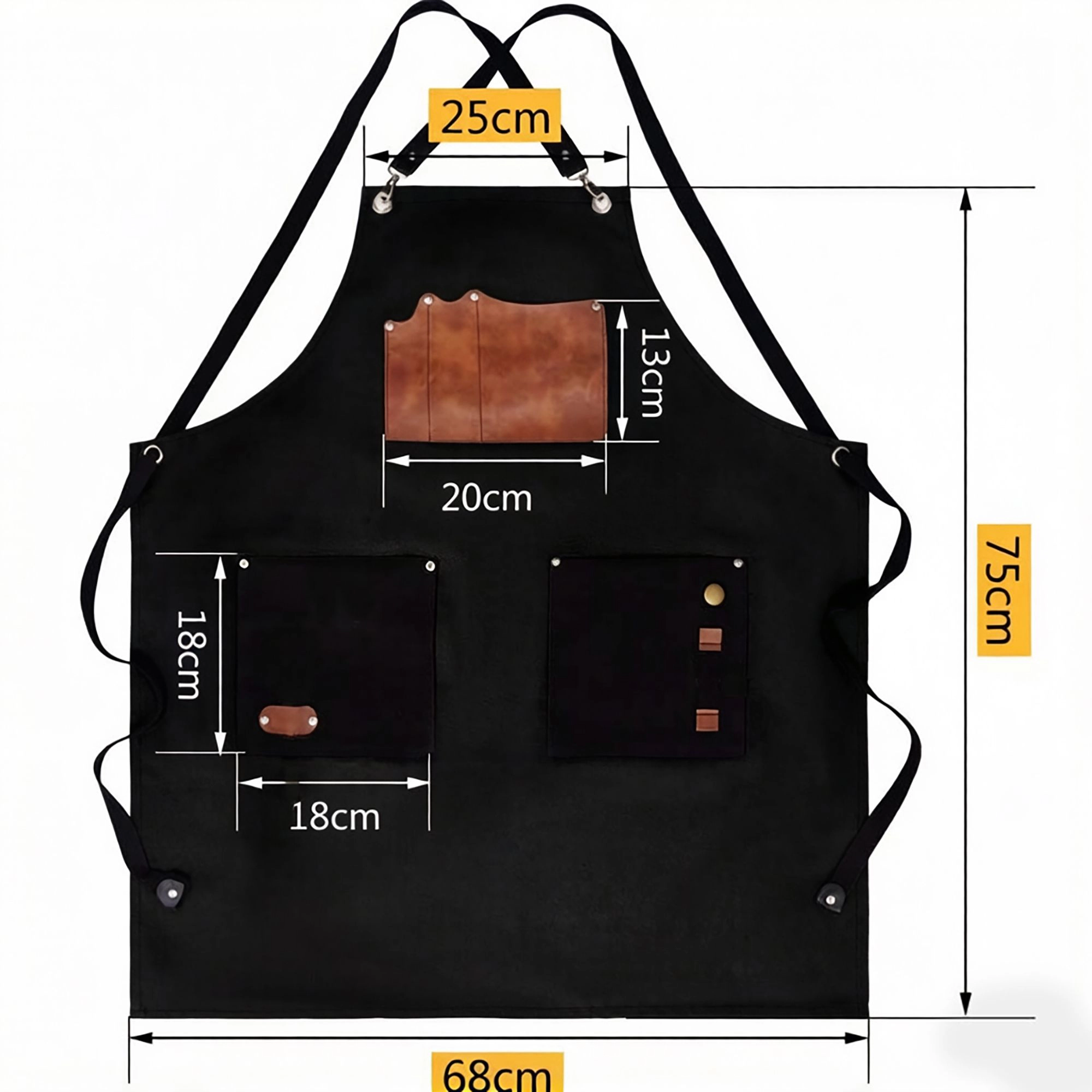 Alilang Unisex Utility Work Apron with Multi Pocket Design Full Coverage for Kitchen Studio Workshop and Home