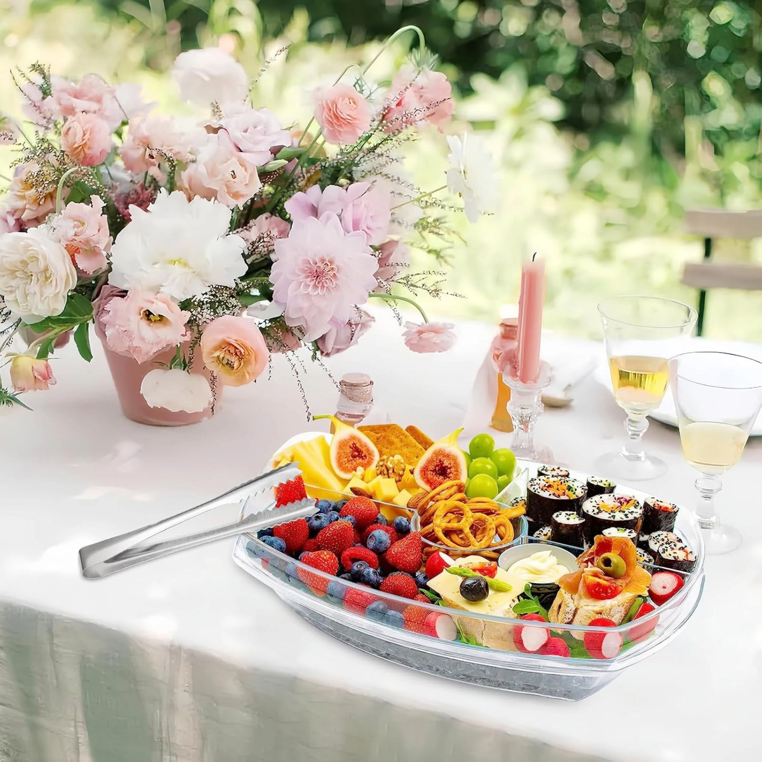 Stock Preferred Chilled Serving Platter with Lid and Ice Tray for Appetizers