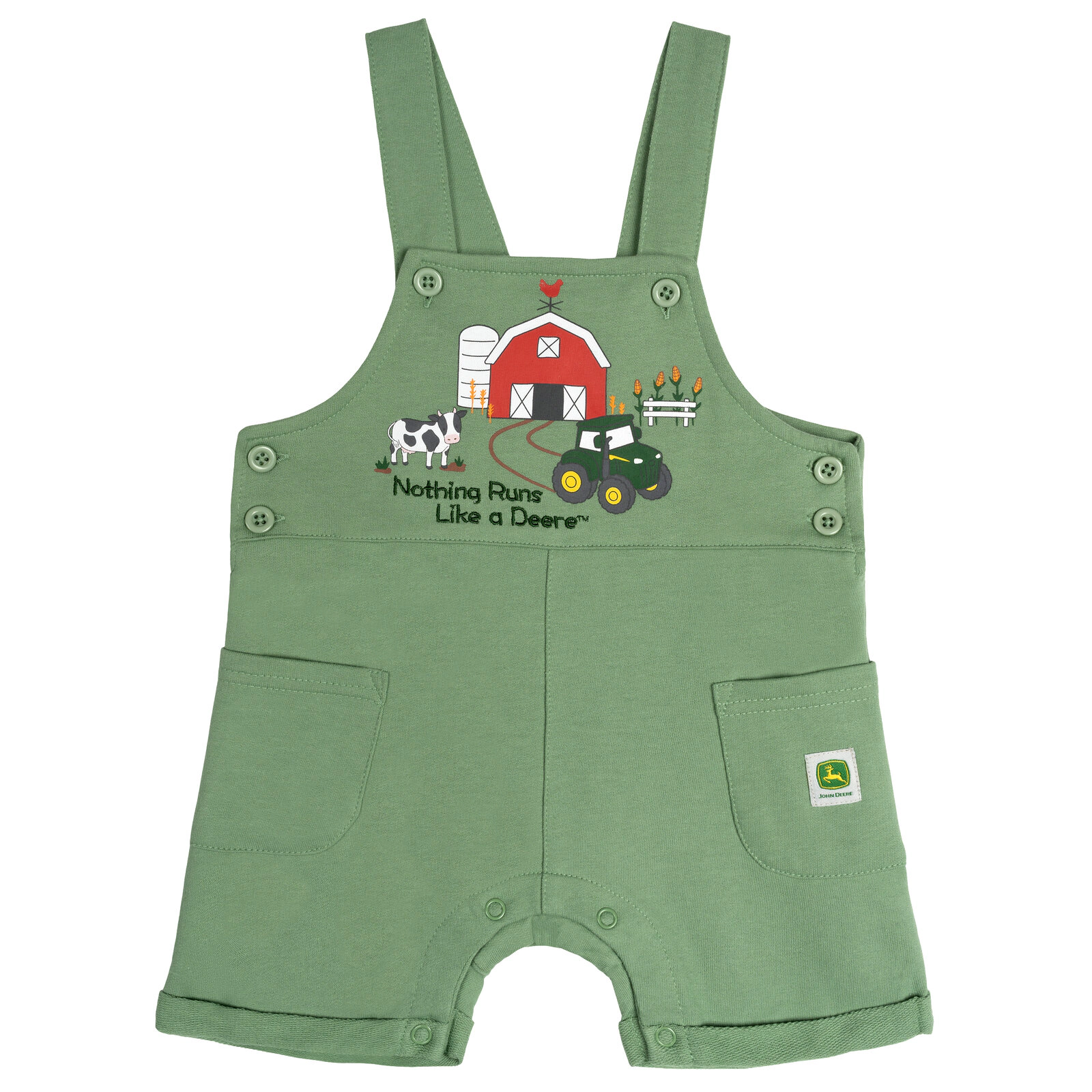 John Deere Boys' 2-Piece Shortall and T-Shirt Set