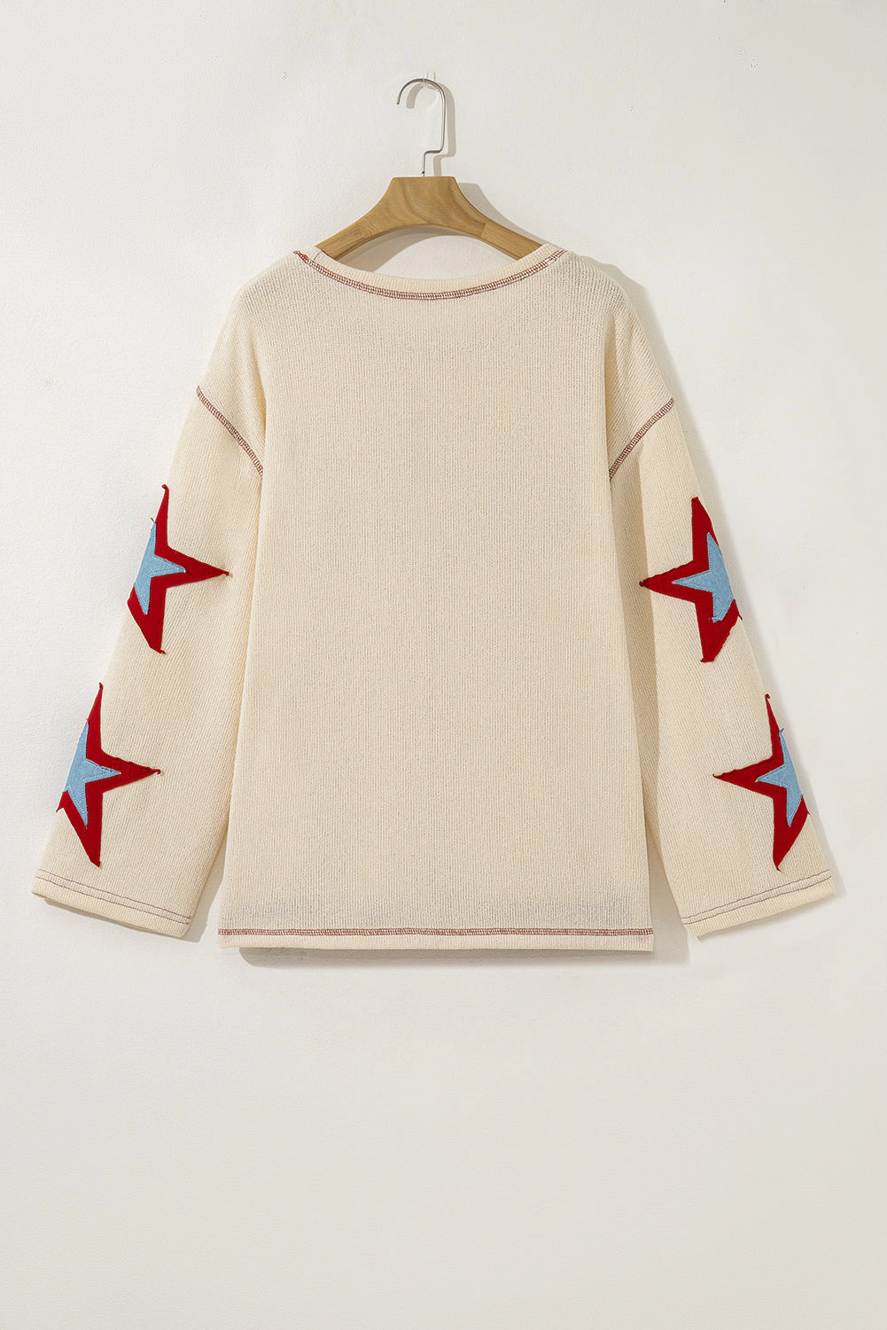 Threaded Pear Women's USA Patchwork Exposed Seam Long Sleeve Top