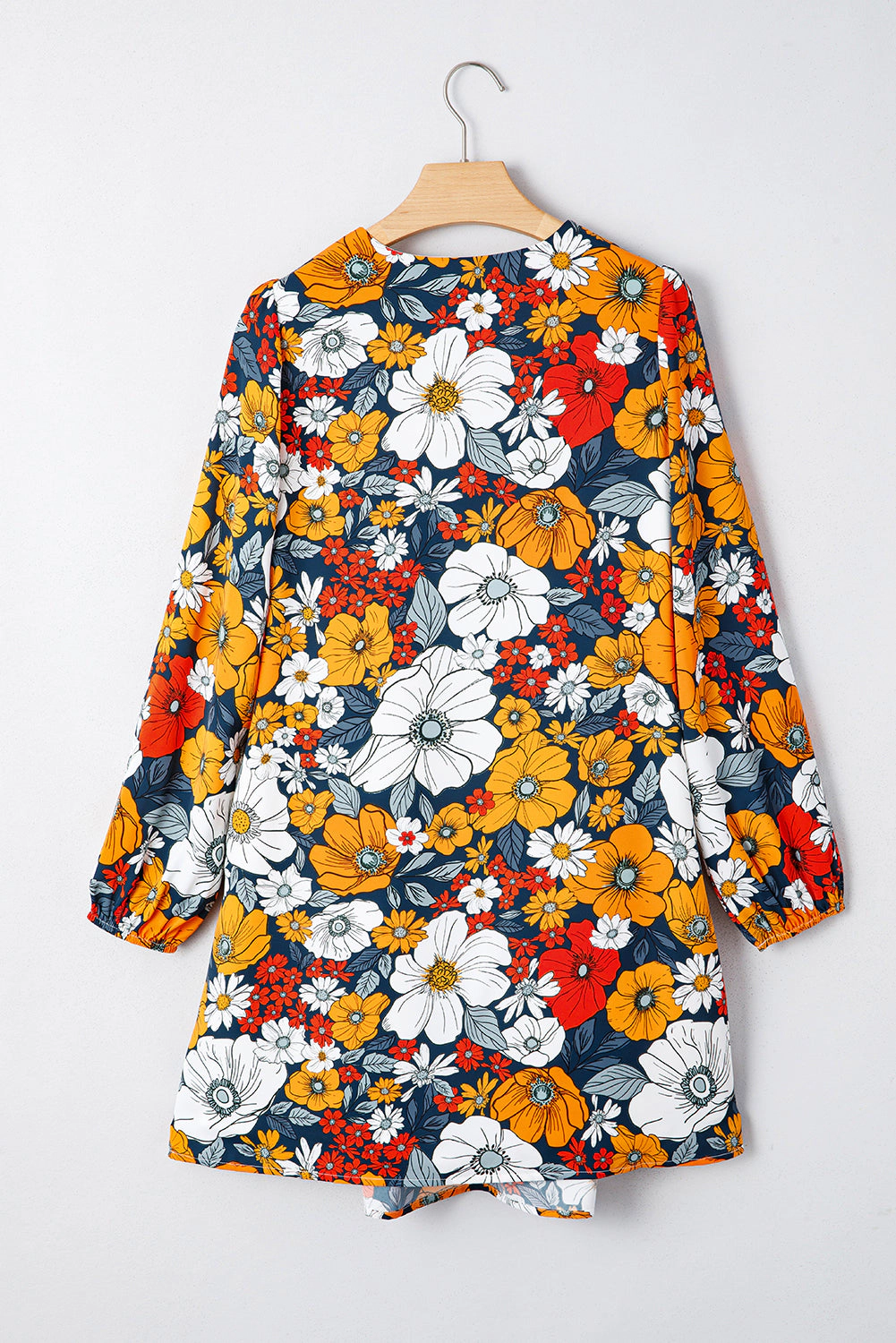 Threaded Pear Women's Blakely Floral Long Sleeve Mini Dress