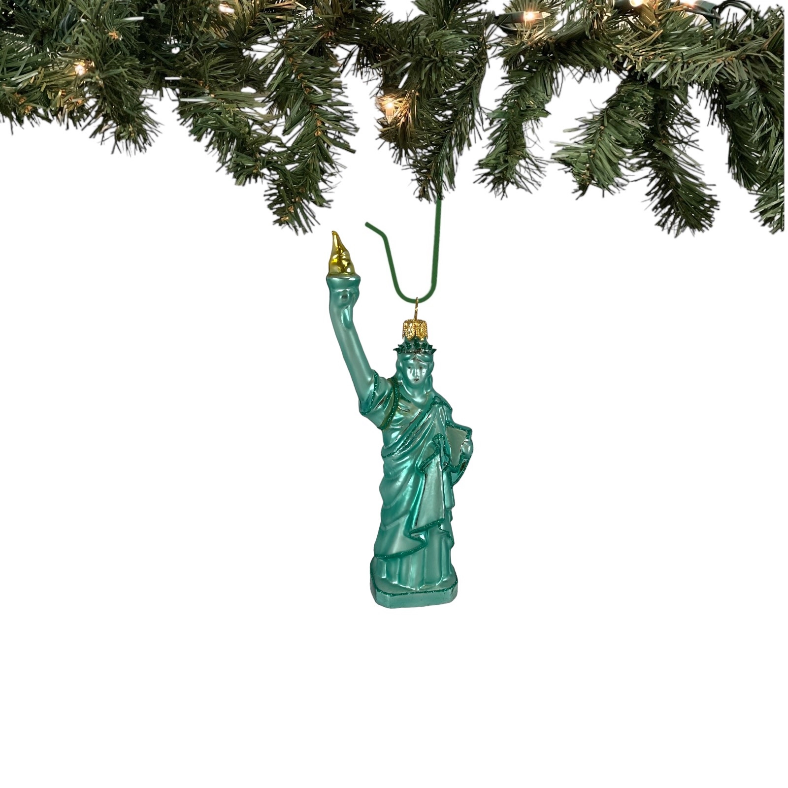 Pinnacle Peak Trading Company Statue of Liberty Polish Glass Christmas Tree Ornament New York America USA