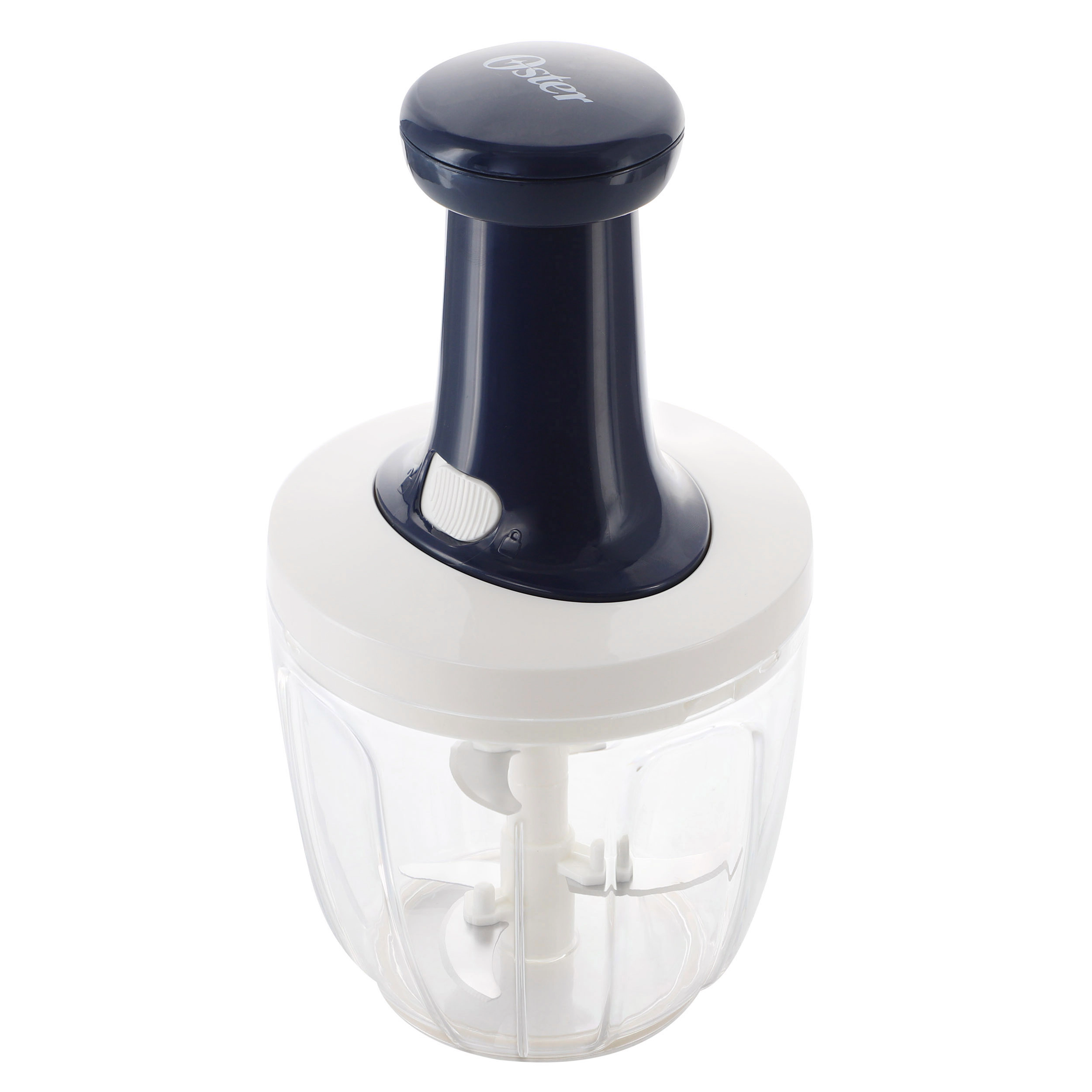 Oster Hunterdale 9in x 5in Push Top Stainless Steel Vegetable Chopper in Navy