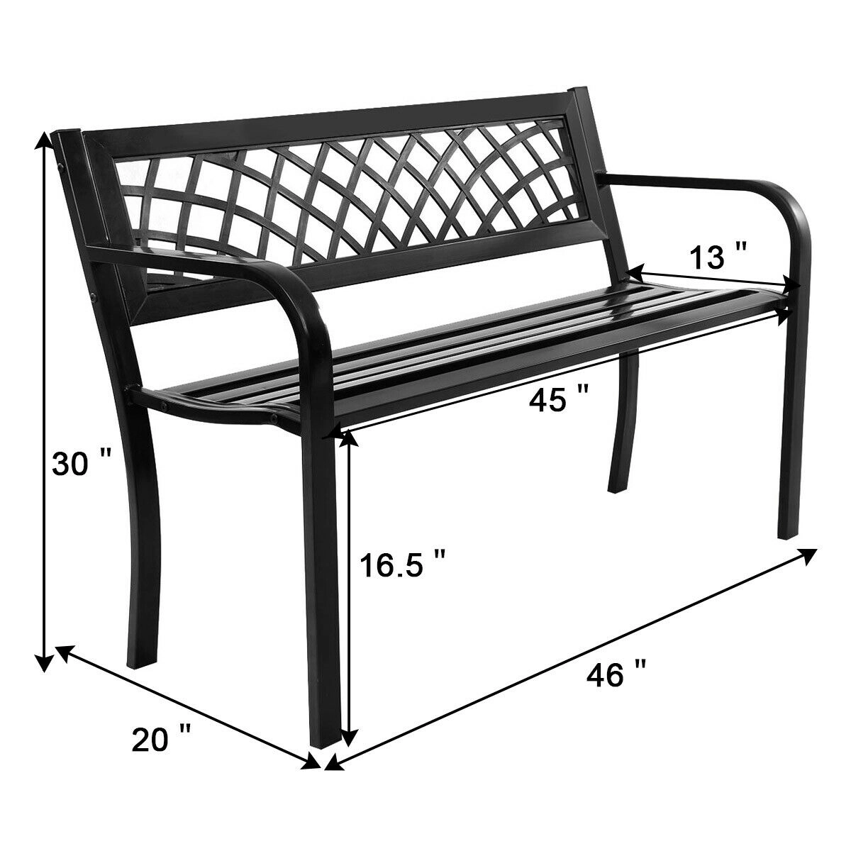 LJG Bench Deck with Steel Frame for Outdoor