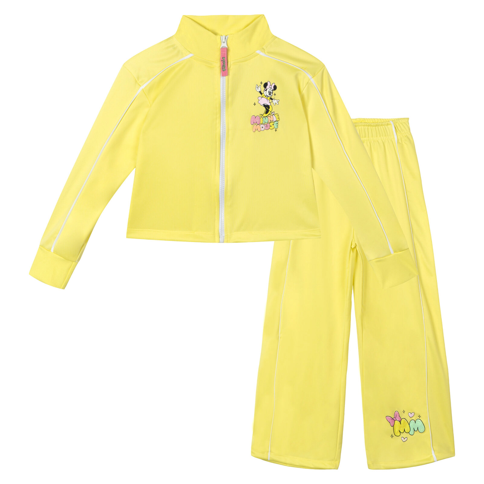 Disney Minnie Mouse Girls' Athletic Zip-Up Jacket and Pants Set