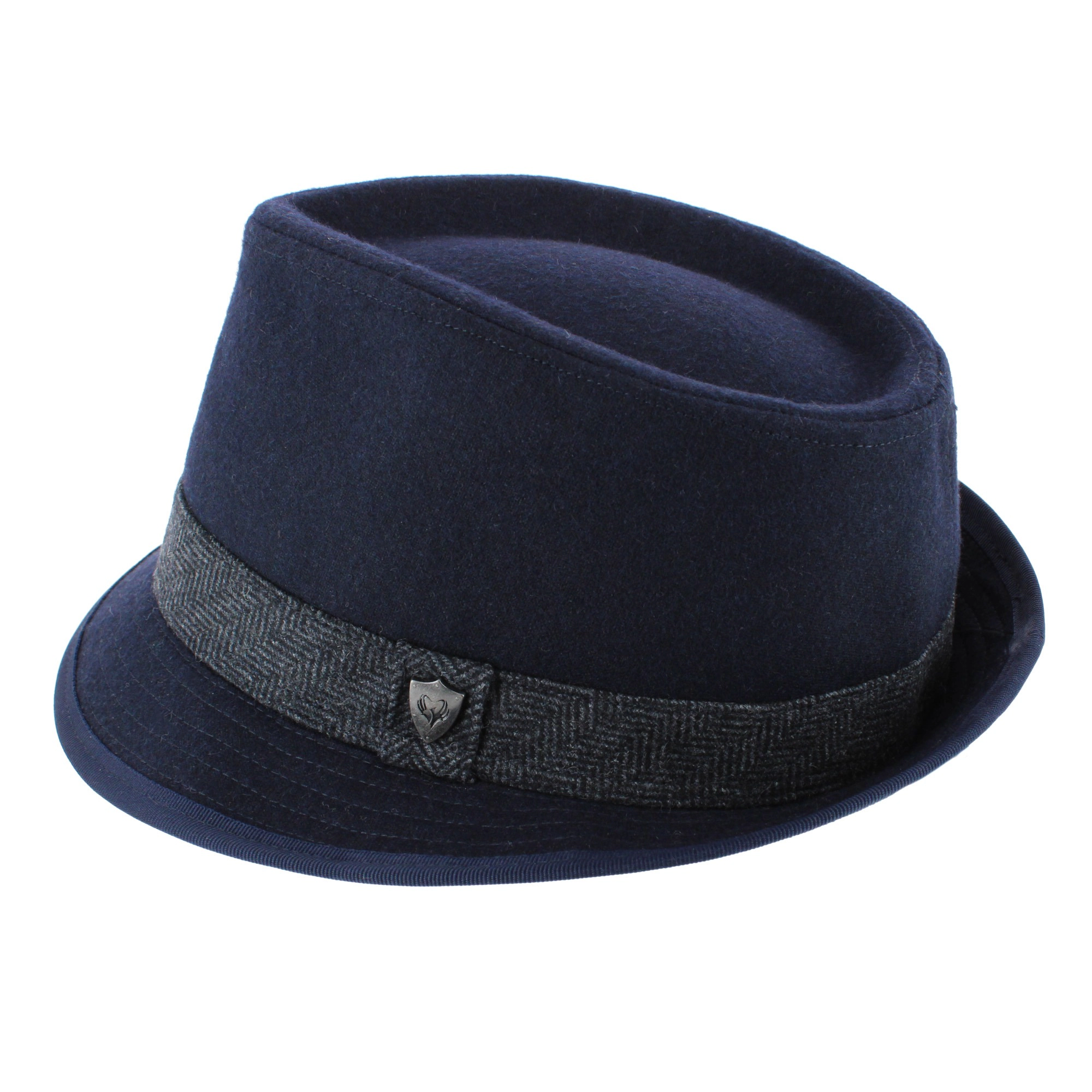 Ascentix Men's Wool Blend All Season Fedora Hat with Herringbone Band