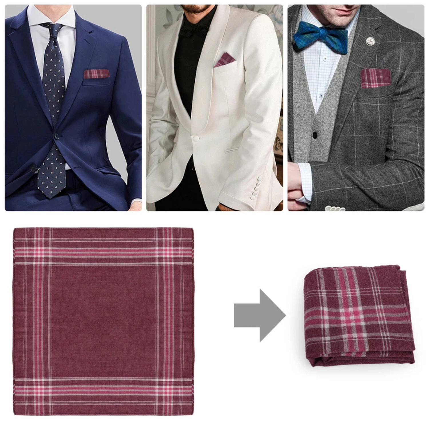 SS Design 12-Piece Men's Classic Cotton Handkerchief Set