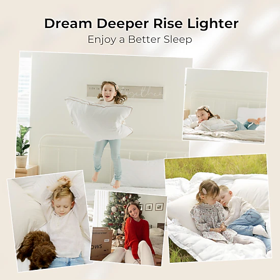 PEACENEST 2 Pack Feather and Down Medium Support Pillows
