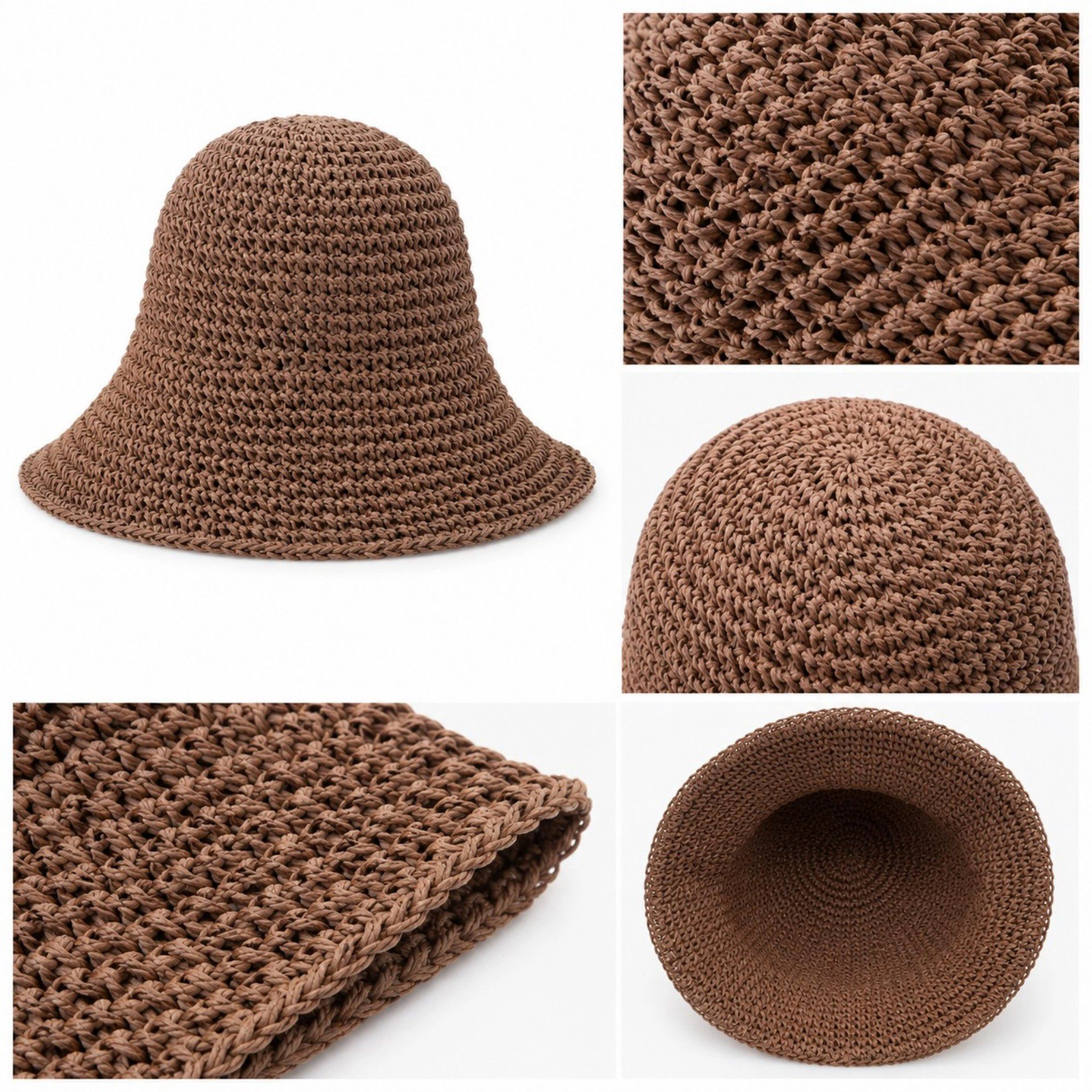 Anna-Kaci Women's Summer Bucket Hat - Lightweight Straw Sun for Vacation and Beach