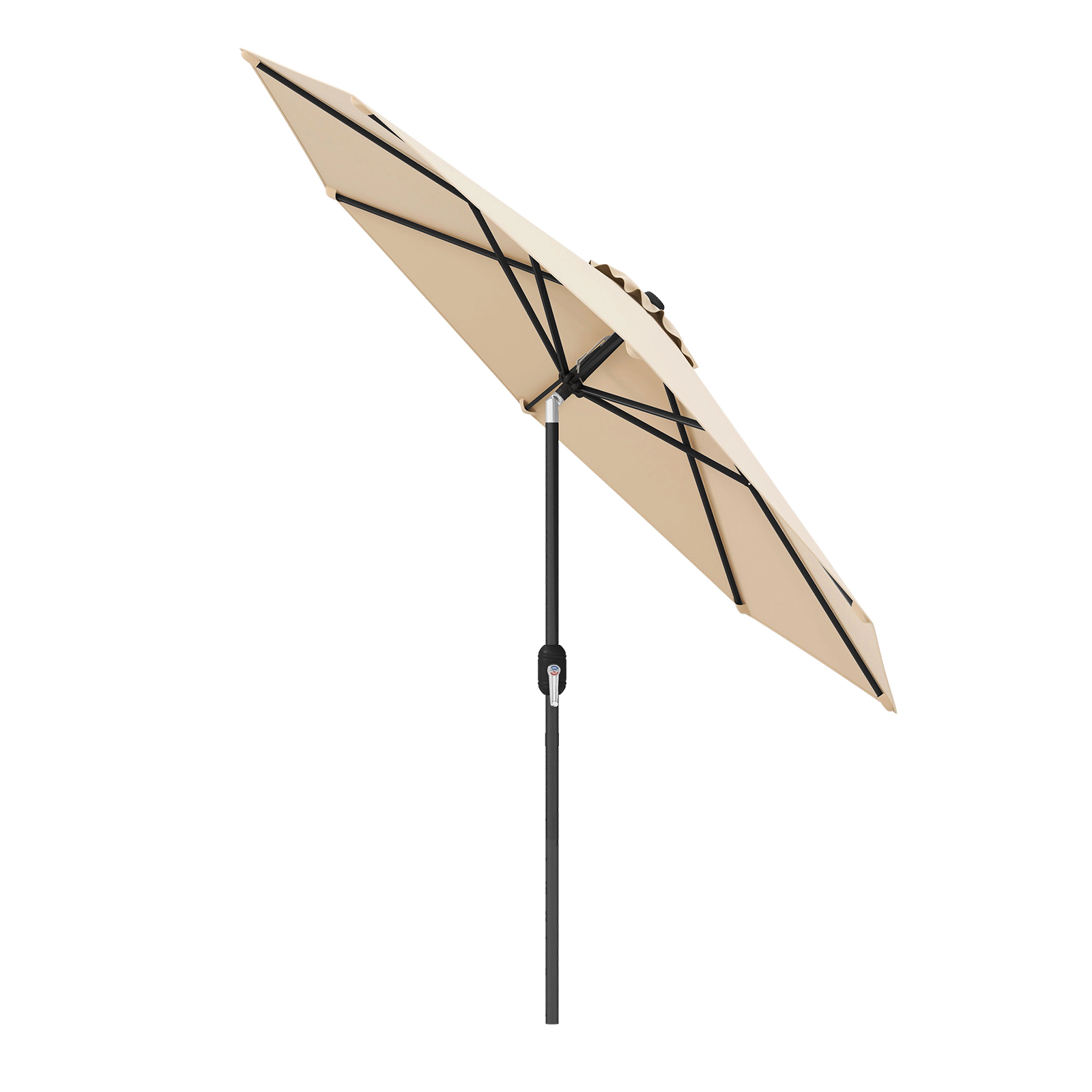 SUGIFT Push Button Tilt Crank Lift and 8 Ribs 9 FT Outdoor Market Patio Table Umbrella