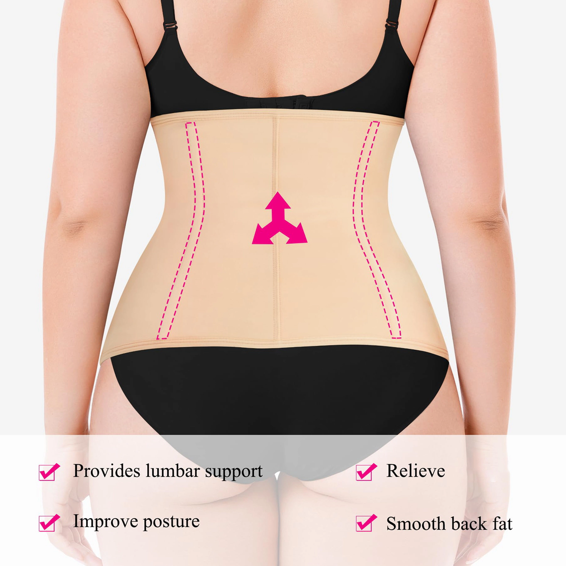 Nebility Women Zipper Tummy Control Waist Trainer Corset