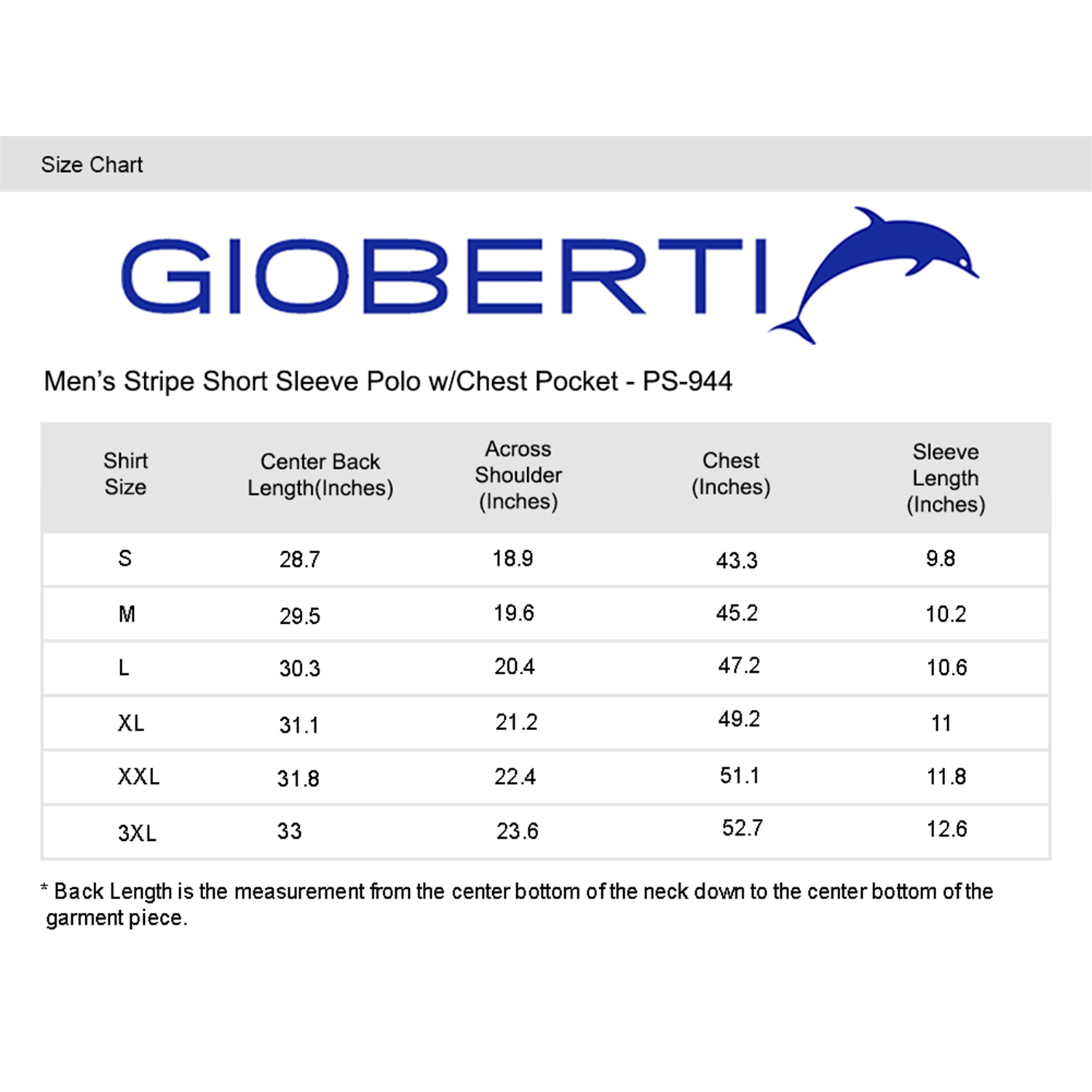 Gioberti Men's Stripe Short Sleeve Polo w/ Chest Pocket