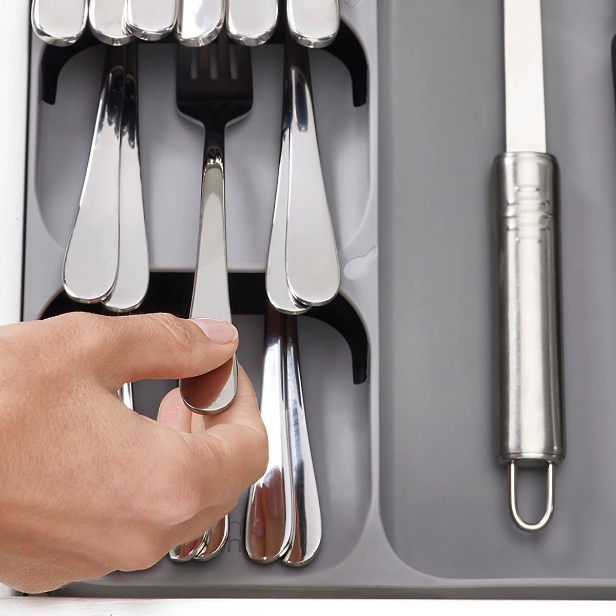 Cheer Collection Kitchen Drawer Cutlery Organizer, Large Flatware Tray