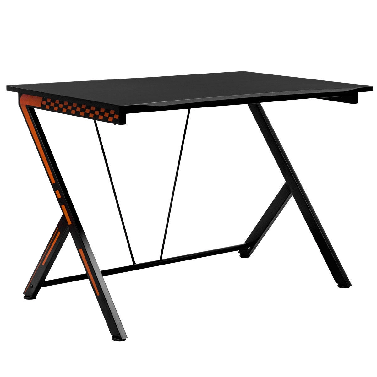 SUGIFT Modern Ergonomic Study Computer Desk -in Metal and MDF 175-lb Capacity Home Office Gaming Workstation Black