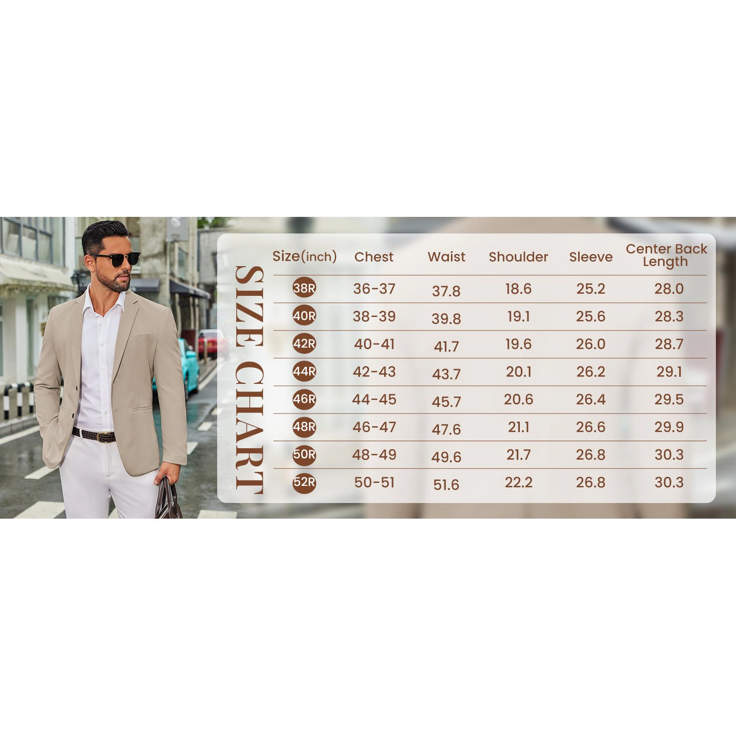 COOFANDY Mens Classic Long Sleeve Blazer Fall Notch Lapel Slim Casual Sport Coat